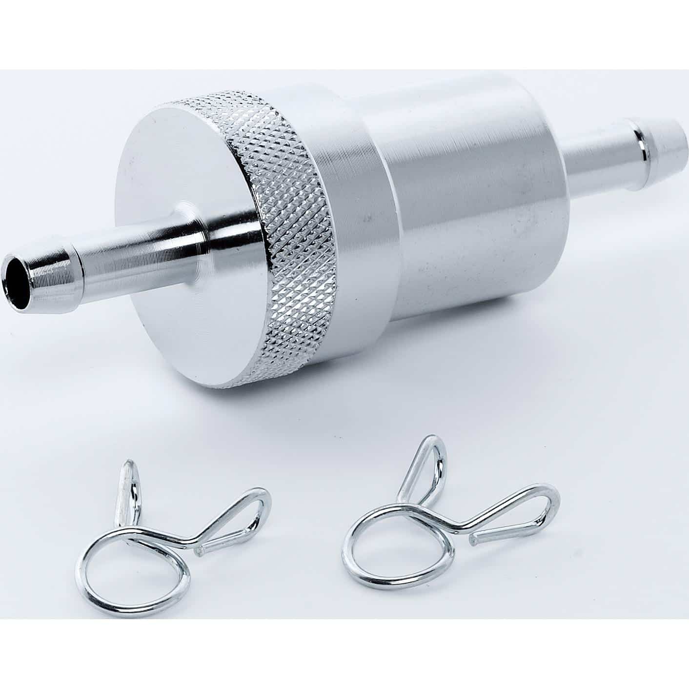 Hashiru Benzinfilter Metall chrom für 6mm 28x38mm - Motorradteile & Ersatzteile - Filter & Schläuche