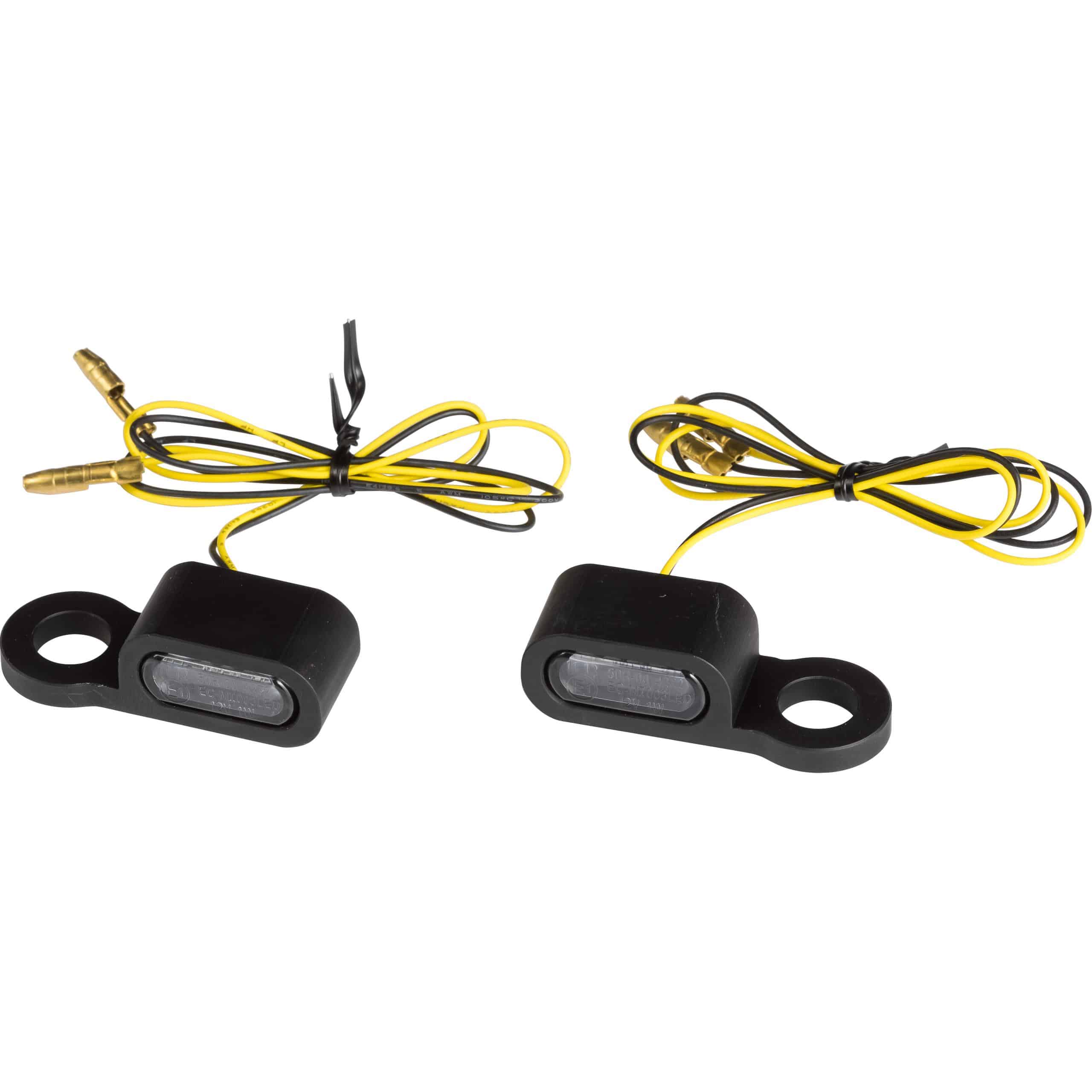 Hashiru LED Blinkerpaar an Spiegelfuß universal Alu schwarz