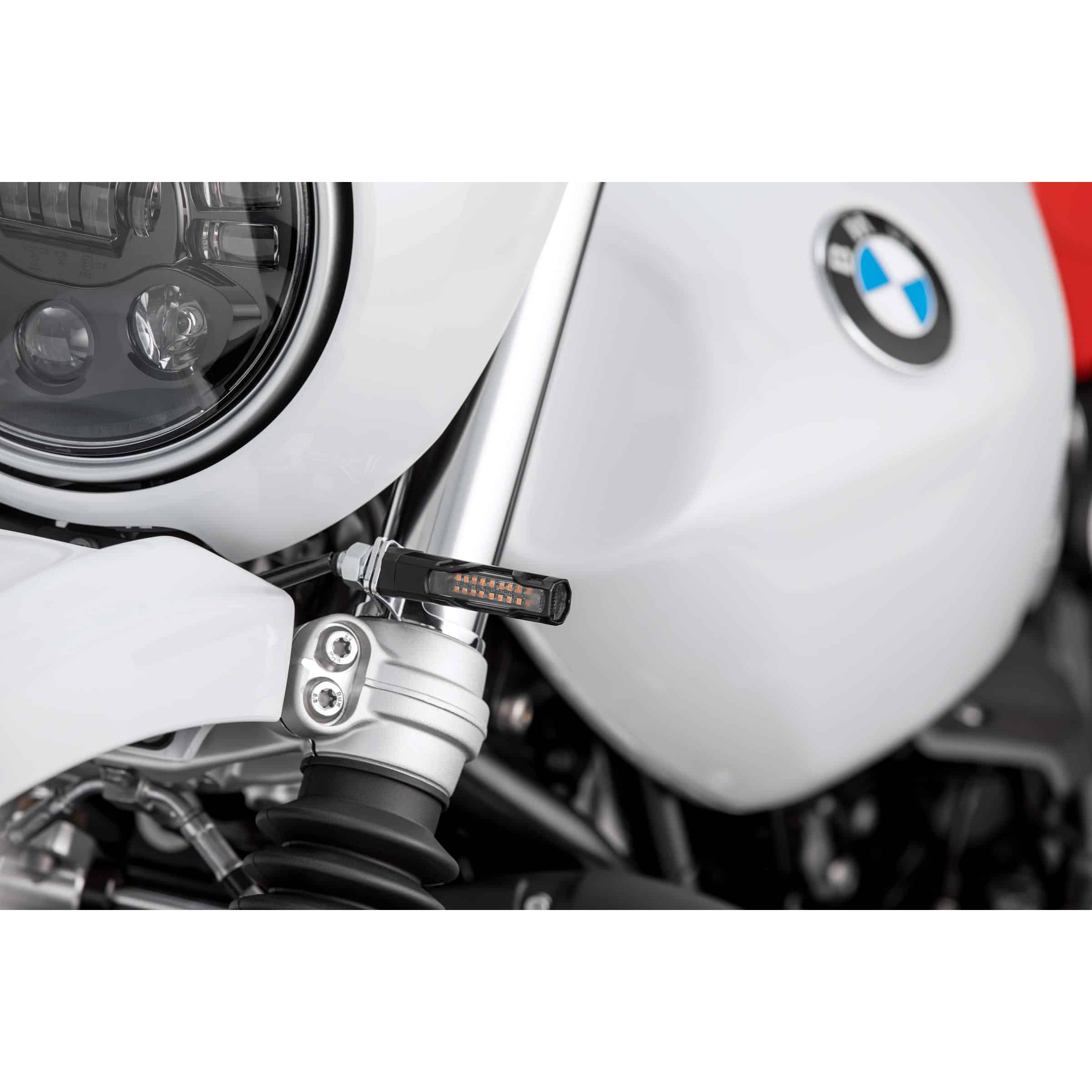 Hashiru LED Lauflicht-Blinkerpaar ST04 M10 Alu schwarz - Motorradteile & Ersatzteile - Beleuchtung
