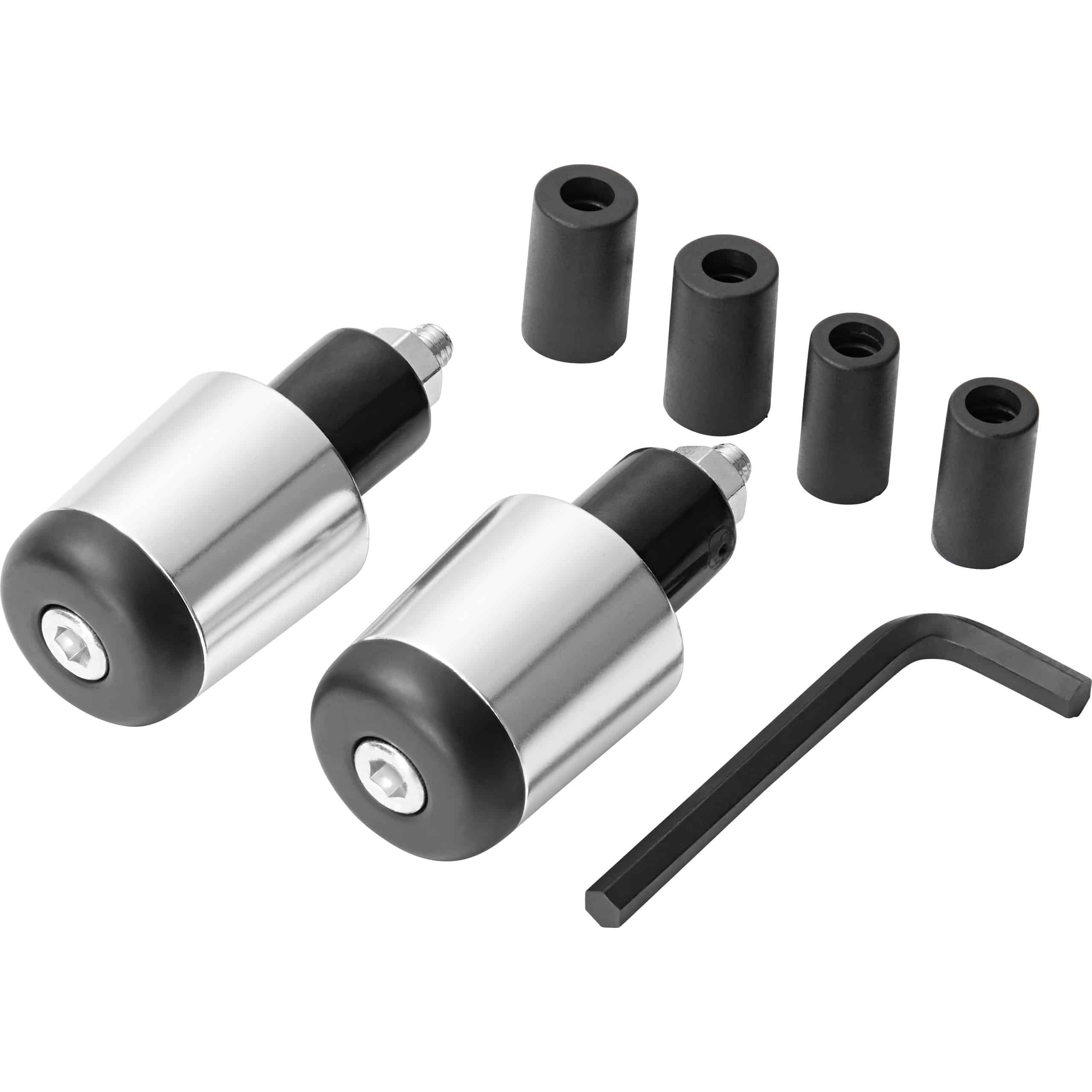 Hashiru Lenkergewichte Alu ST07 für 12/14/18mm silber/schwarz - Motorradteile & Ersatzteile - Lenker