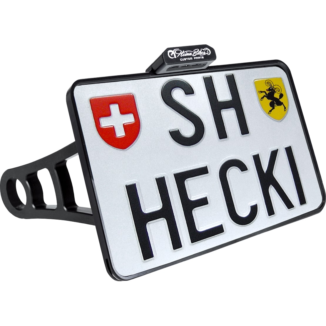 HeinzBikes seitlicher Kennzeichenhalter CH 180mm HBSKZ-XL-CH schwarz - Motorradteile & Ersatzteile - Anbauteile