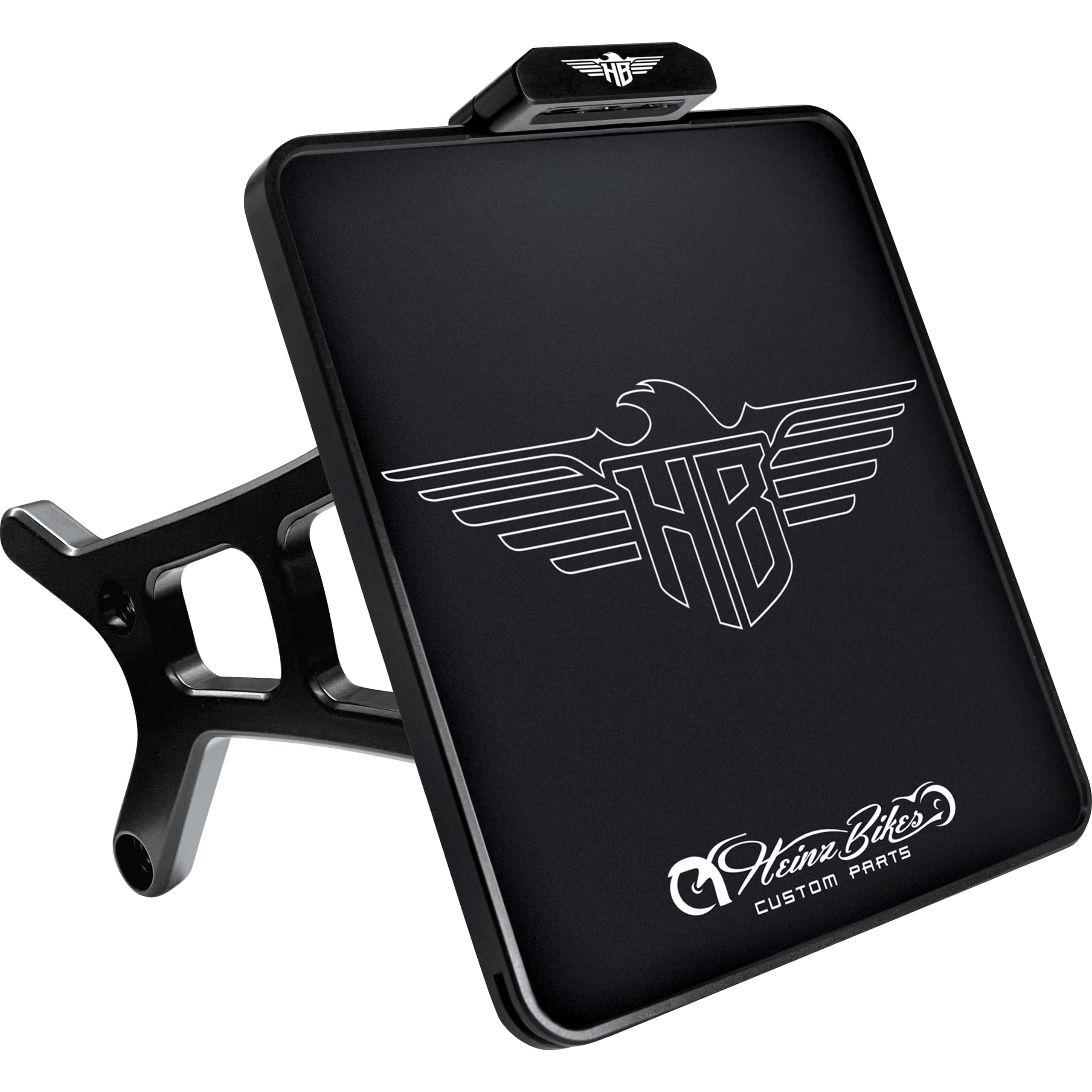 HeinzBikes seitlicher Kennzeichenhalter D 220mm schwarz HBSKZ-RH-DE - Motorradteile & Ersatzteile - Anbauteile