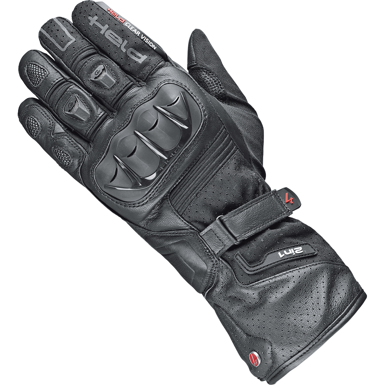 Held Air'N Dry II Damen Leder-/Textilhandschuh lang schw (l F) 8 - Motorradbekleidung - Motorradhandschuhe