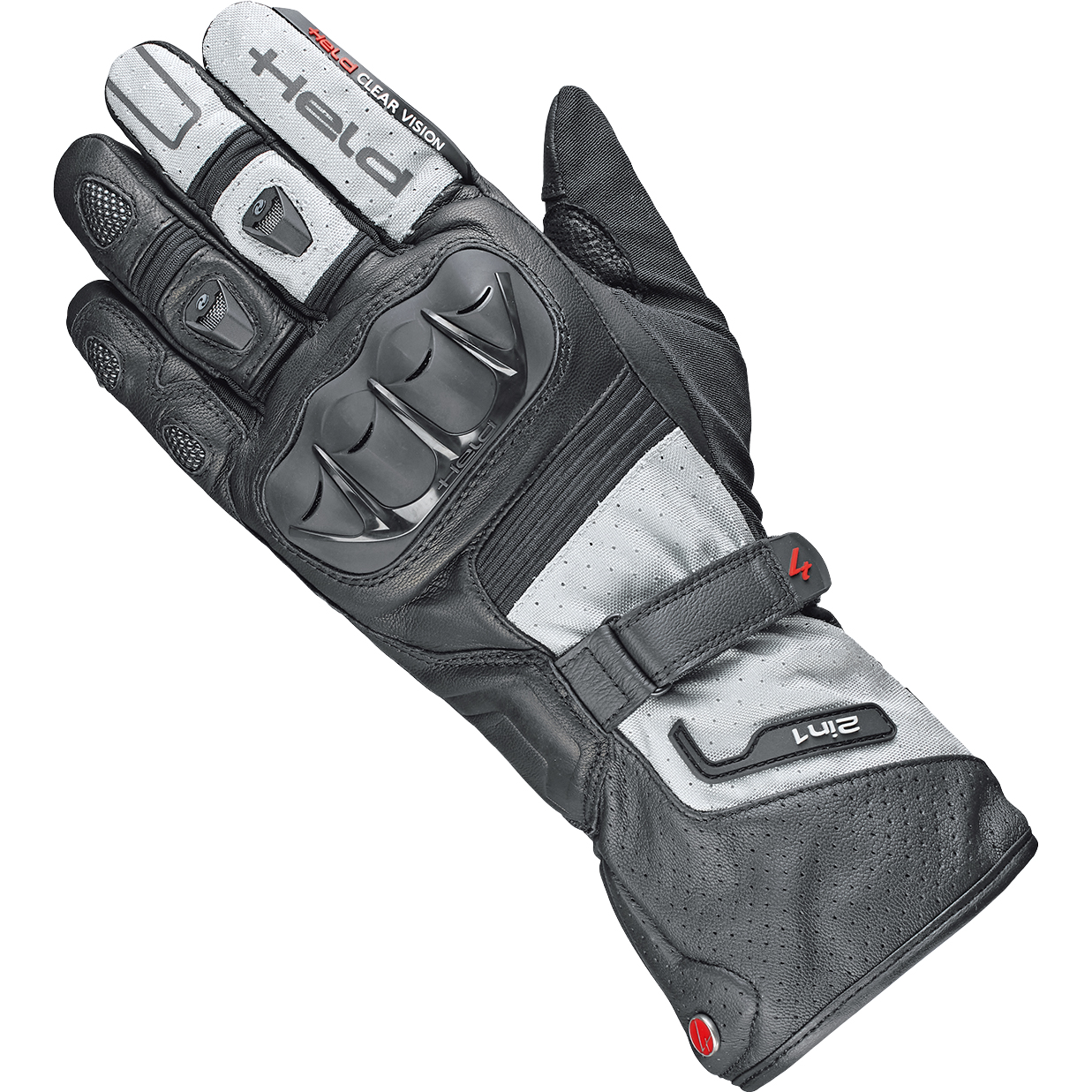 Held Air'N Dry II Leder-/Textilhandschuh lang grau 10 - Motorradbekleidung - Motorradhandschuhe