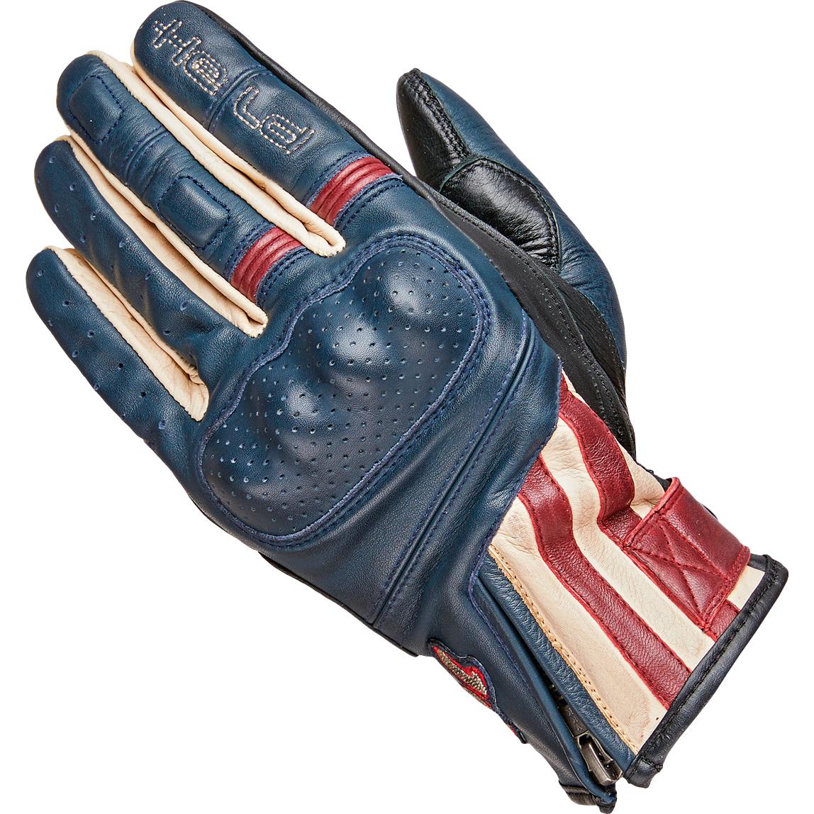 Held Paxton Handschuh blau/beige/burgund 8 - Motorradbekleidung - Café Racer Motorradbekleidung