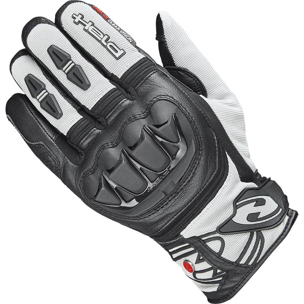 Held Sambia 2in1 Evo Leder-/Textilhandschuh kurz grau (lange Fing - Motorradbekleidung - Motorradhandschuhe