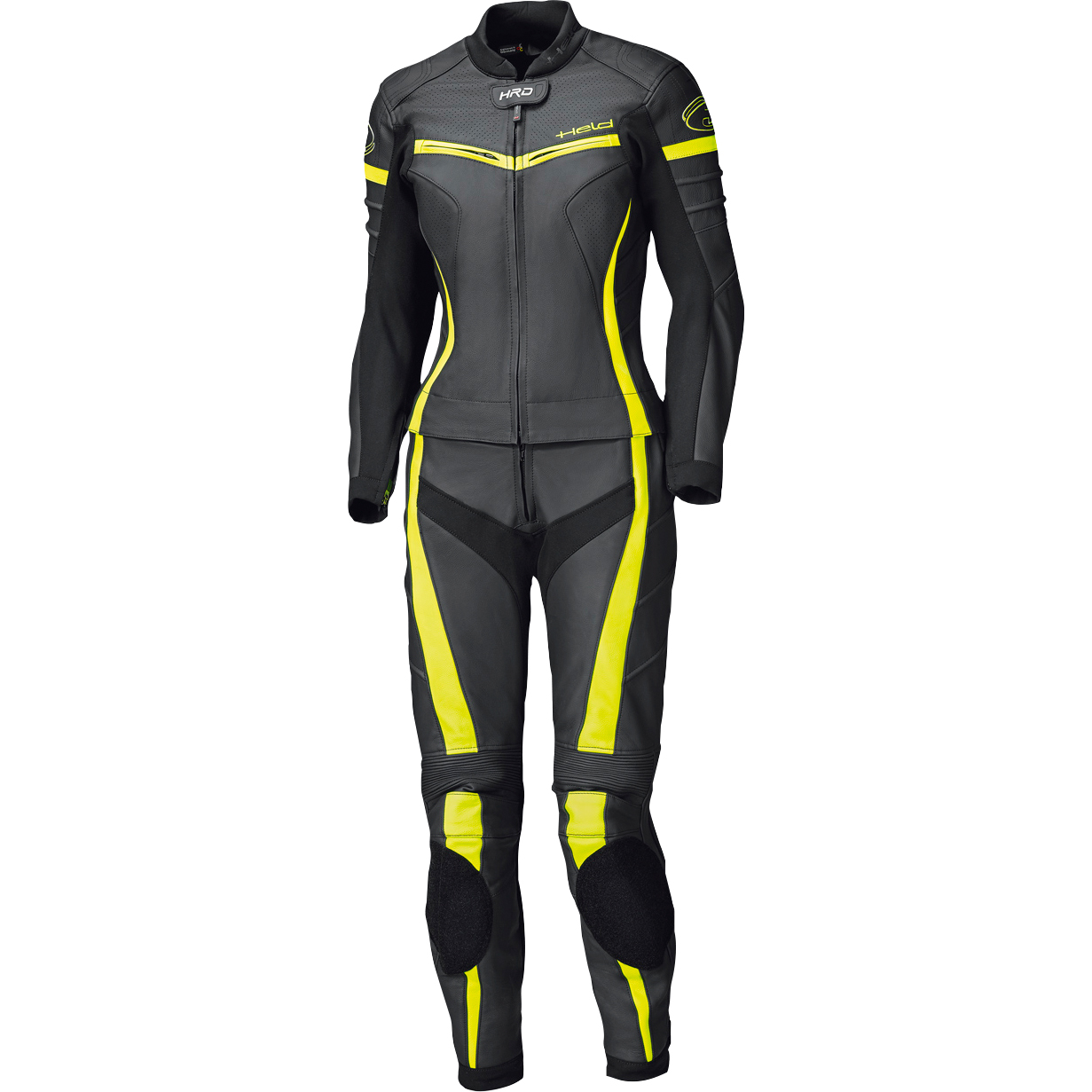 Held Spire Damen Lederkombi 2-tlg. schwarz/neongelb 44 - Motorradbekleidung - Motorradkombis