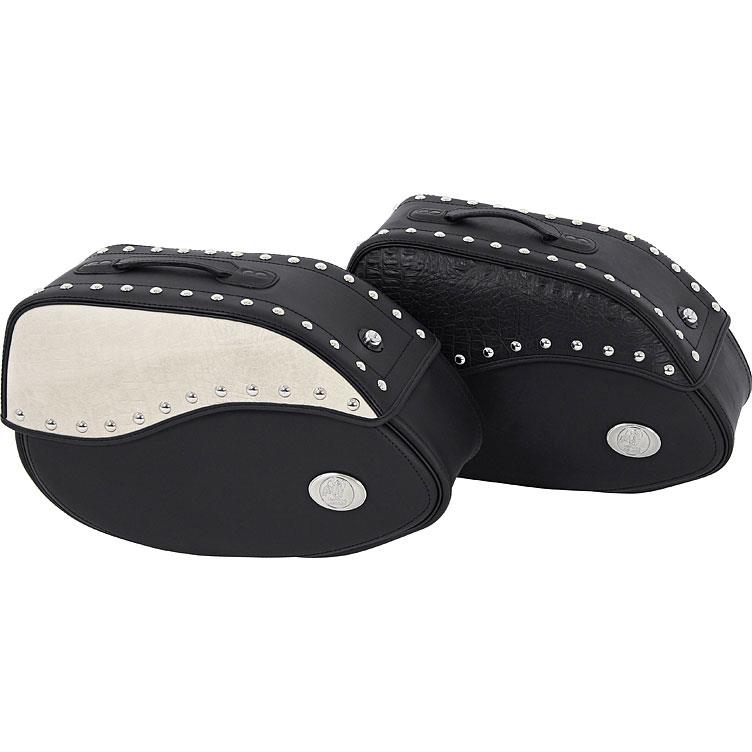 Hepco & Becker Ledersatteltaschenpaar Ivory 60 Liter schwarz/elfenbein - Motorradzubehör - Motorradgepäck