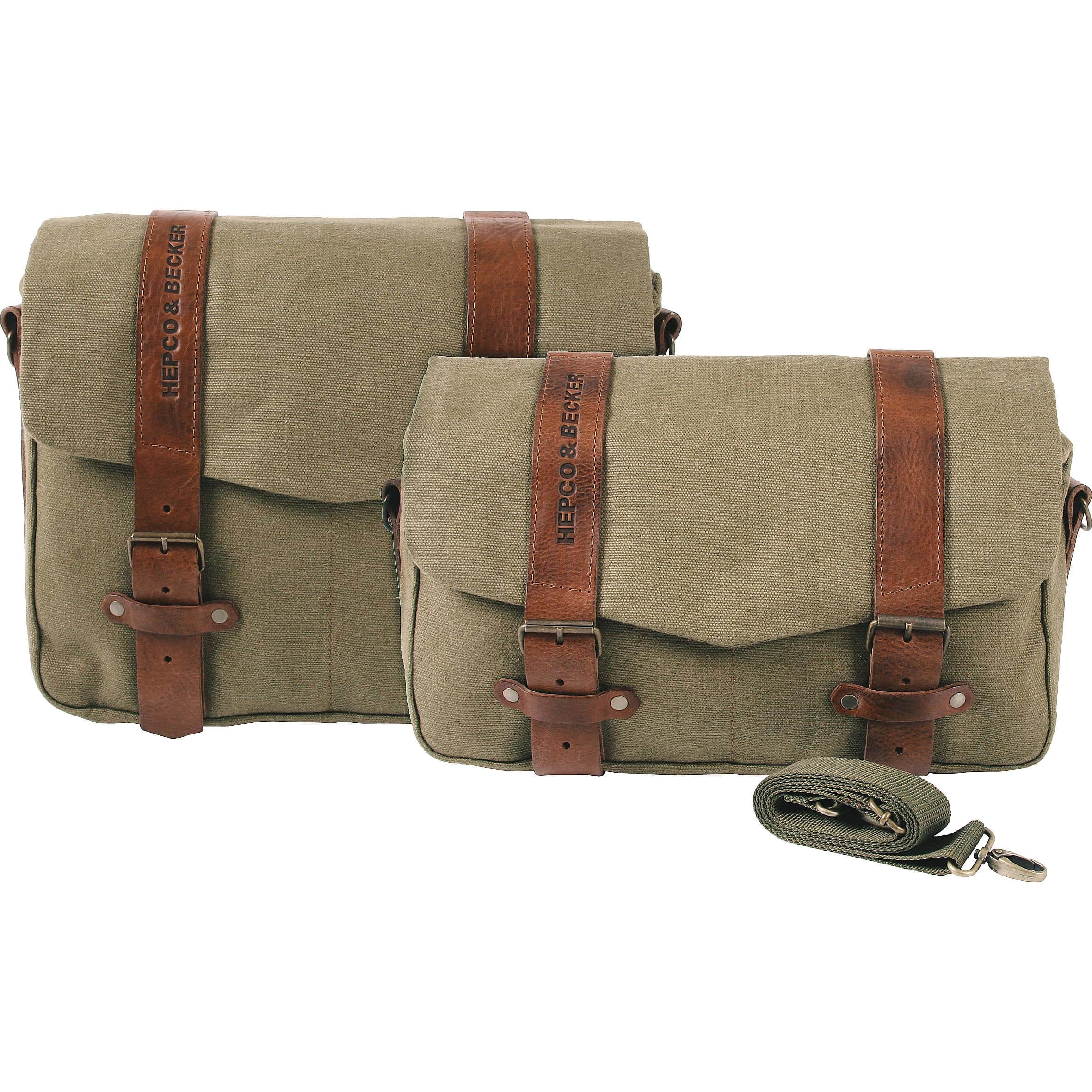 Hepco & Becker Satteltasche Legacy Canvas für C-Bow Paar ML 19 Liter grün - Motorradzubehör - Motorradgepäck