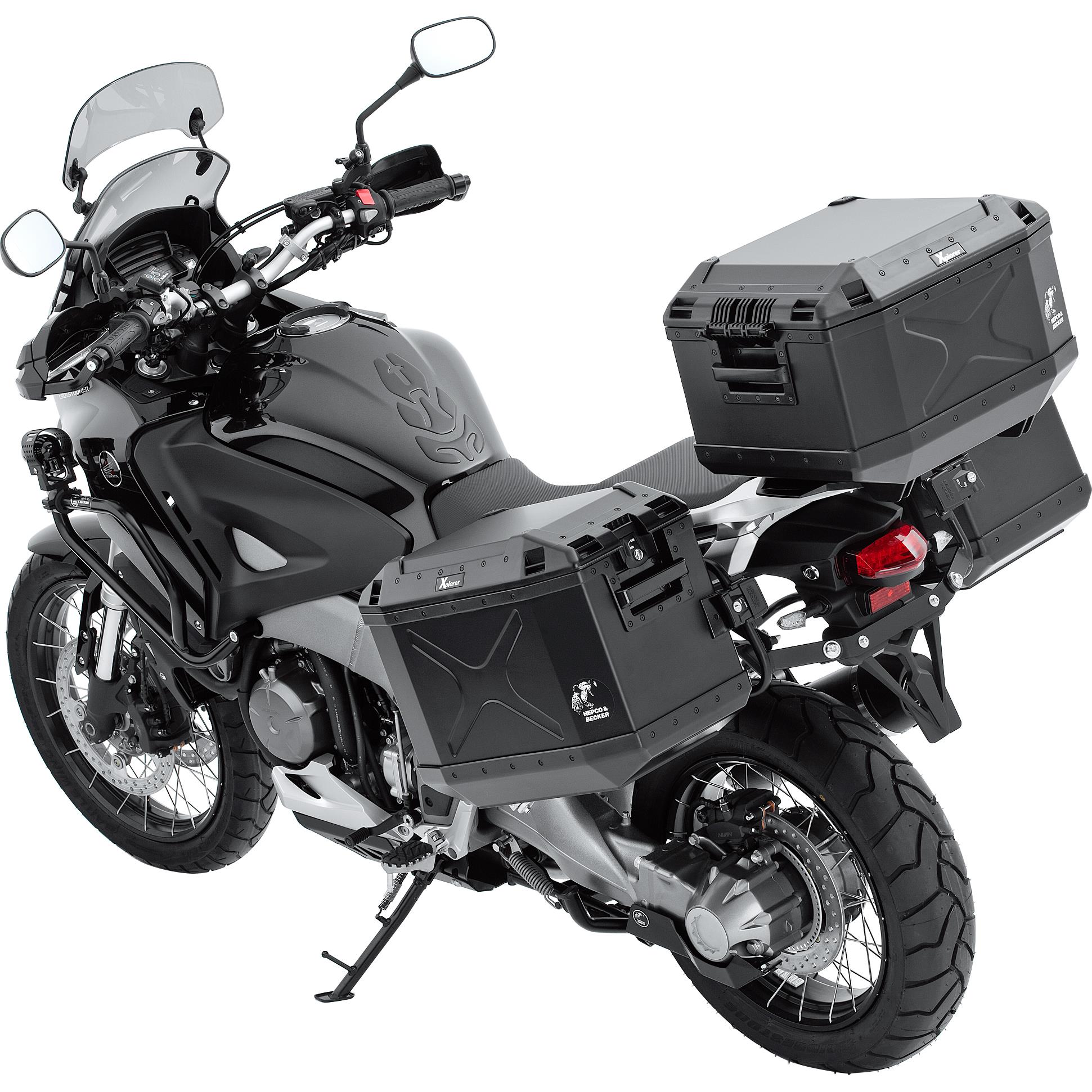 Hepco & Becker Seitenkoffer Xplorer Aluminium 40 schwarz links 42 Liter - Motorradzubehör - Motorradgepäck