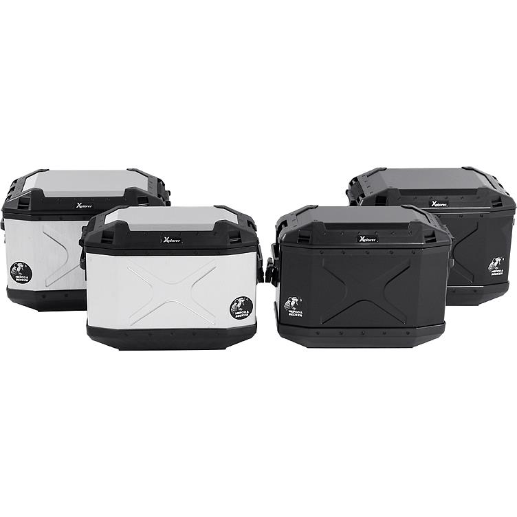 Hepco & Becker Seitenkoffer Xplorer Aluminium 40 schwarz rechts 42 Liter - Motorradzubehör - Motorradgepäck