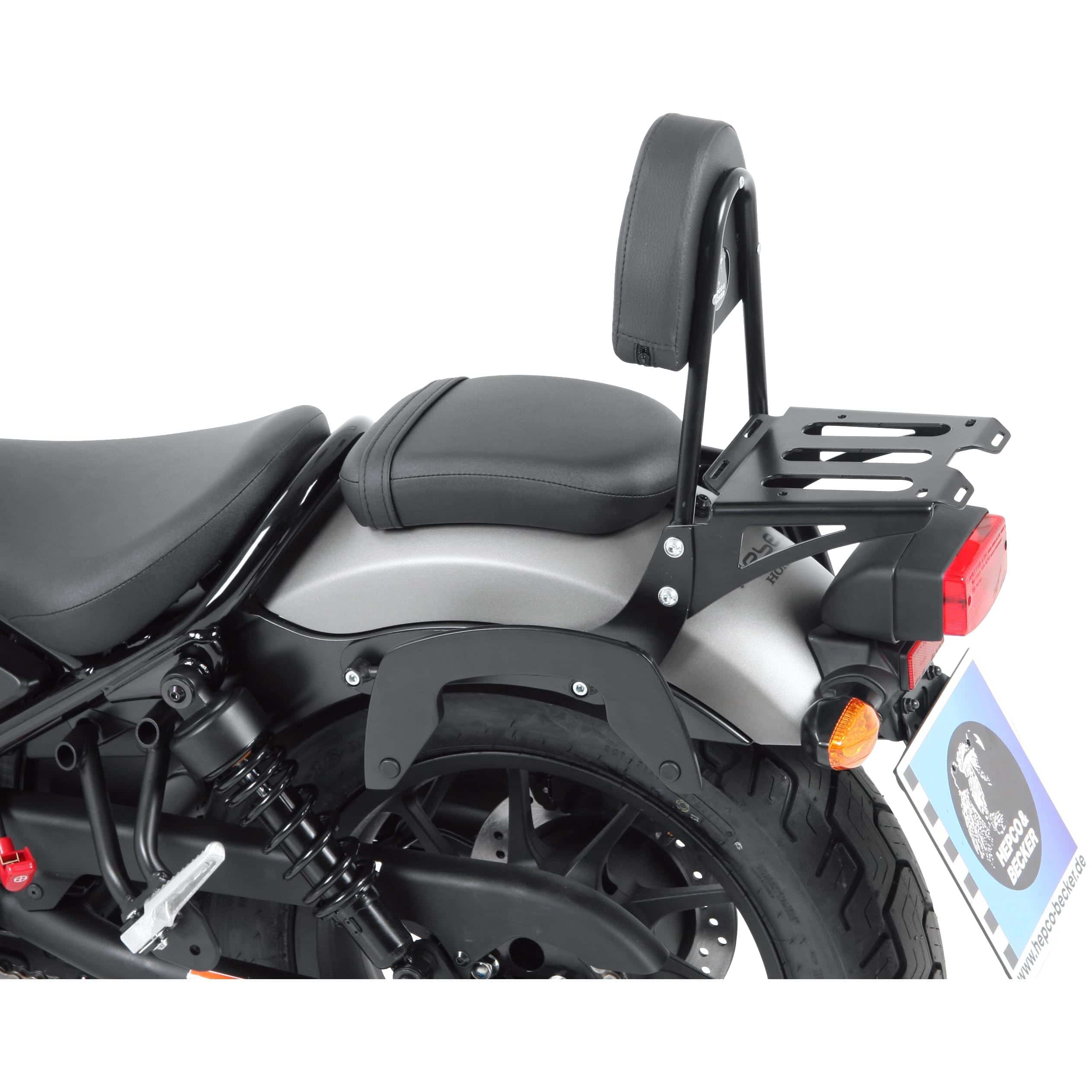 Hepco & Becker Sissybar mit Gepäckträger schwarz für Honda CMX 500 Rebel - Motorradzubehör - Motorradgepäck