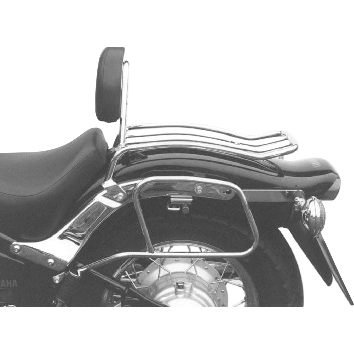 Hepco & Becker Solorack mit Rückenpolster chrom für Yamaha XVS 650 Drag Sta - Motorradzubehör - Motorradgepäck