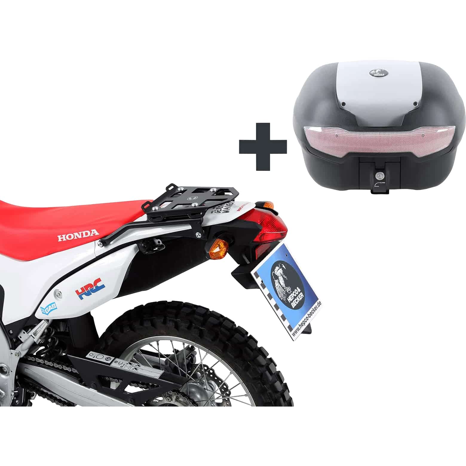 Hepco & Becker Spezial-Topcase TC40 Journey mit Träger schwarz/silber für H - Motorradzubehör - Motorradgepäck