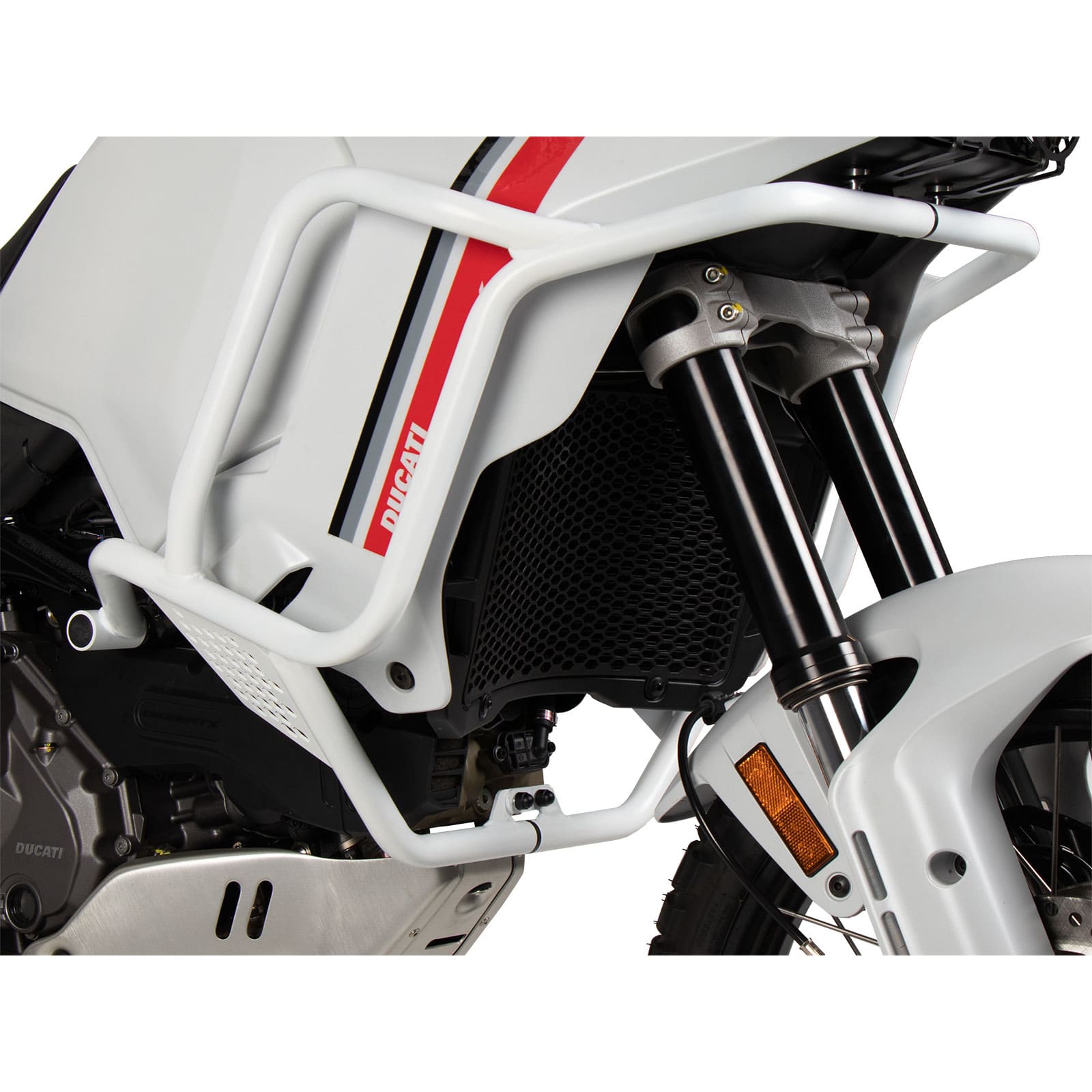 Hepco & Becker Sturzbügel Tank weiß für Ducati DesertX Rally - Motorradteile & Ersatzteile - Anbauteile