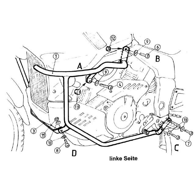 Hepco & Becker Sturzbügel schwarz für Cagiva Navigator 1000 - Motorradteile & Ersatzteile - Anbauteile