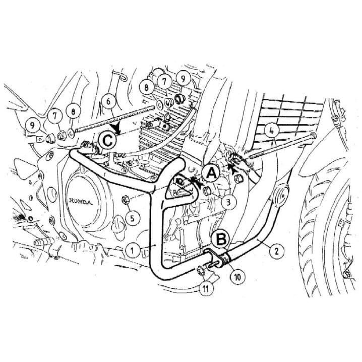 Hepco & Becker Sturzbügel schwarz für Honda CBF 500 - Motorradteile & Ersatzteile - Anbauteile