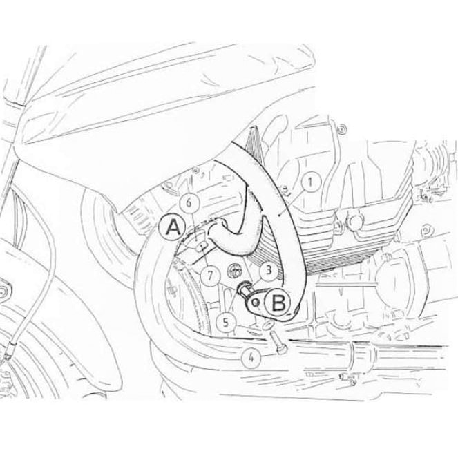 Hepco & Becker Sturzbügel schwarz für Moto Guzzi 1200 Sport 2007-2008 - Motorradteile & Ersatzteile - Anbauteile