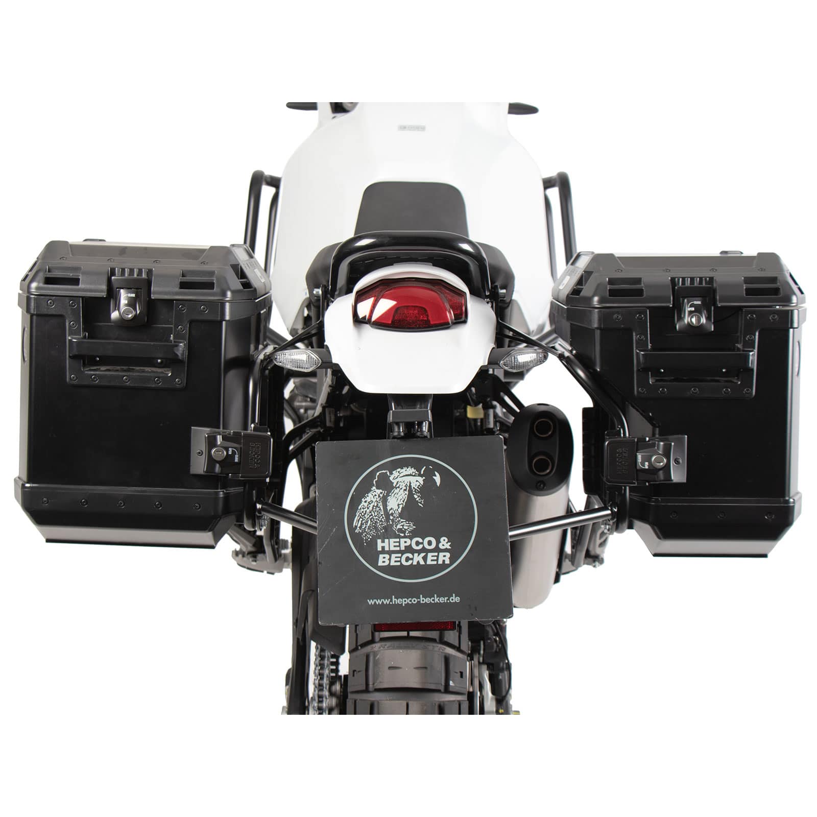 Hepco & Becker Xplorer Cutout Kofferpaar mit Träger schwarz für DesertX Ral - Motorradzubehör - Motorradgepäck