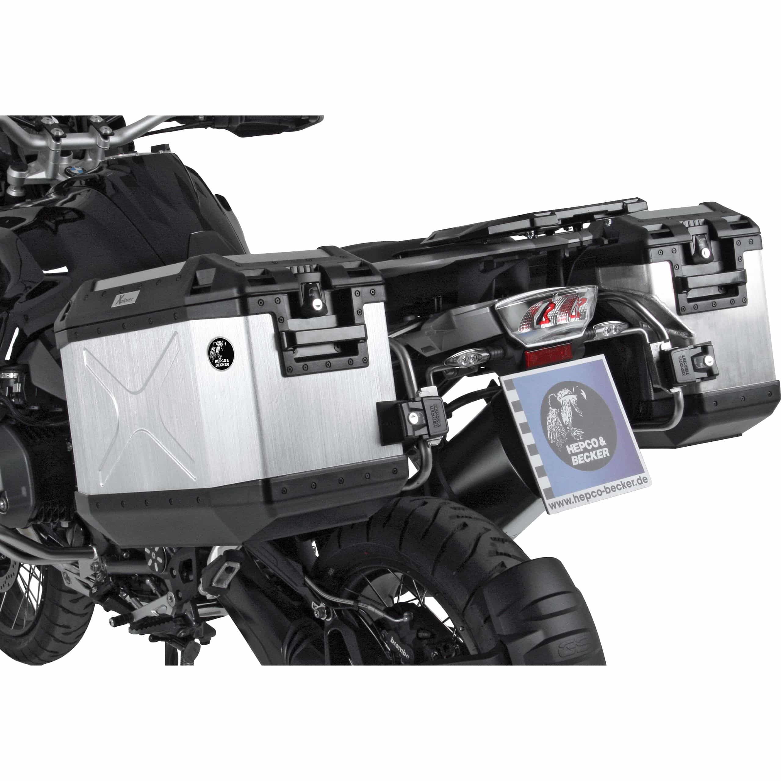 Hepco & Becker Xplorer Cutout Kofferset silber für BMW F 850 GS Adventure - Motorradzubehör - Motorradgepäck