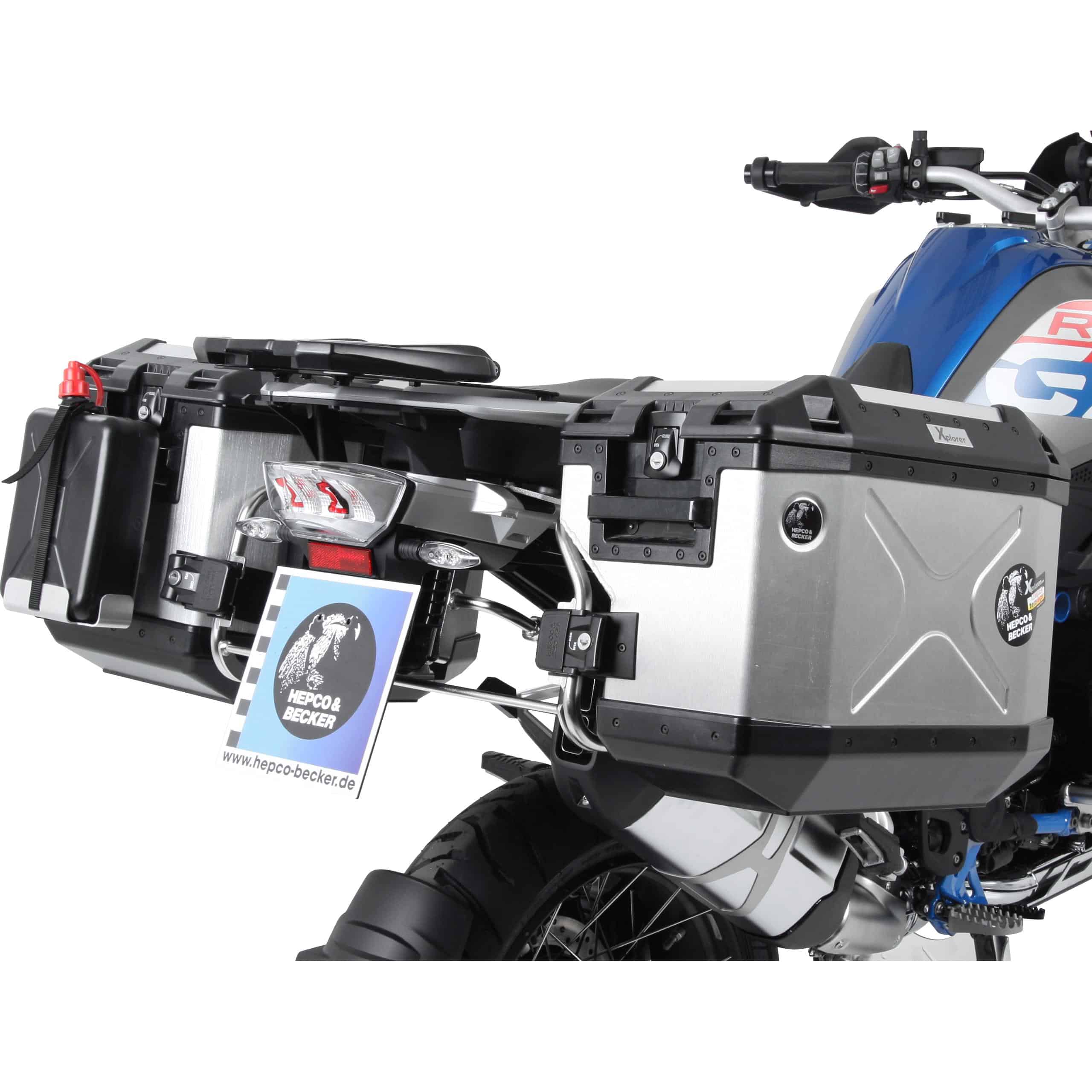 Hepco & Becker Xplorer Cutout Kofferset silber für BMW R 1200 GS LC 13-18 - Motorradzubehör - Motorradgepäck