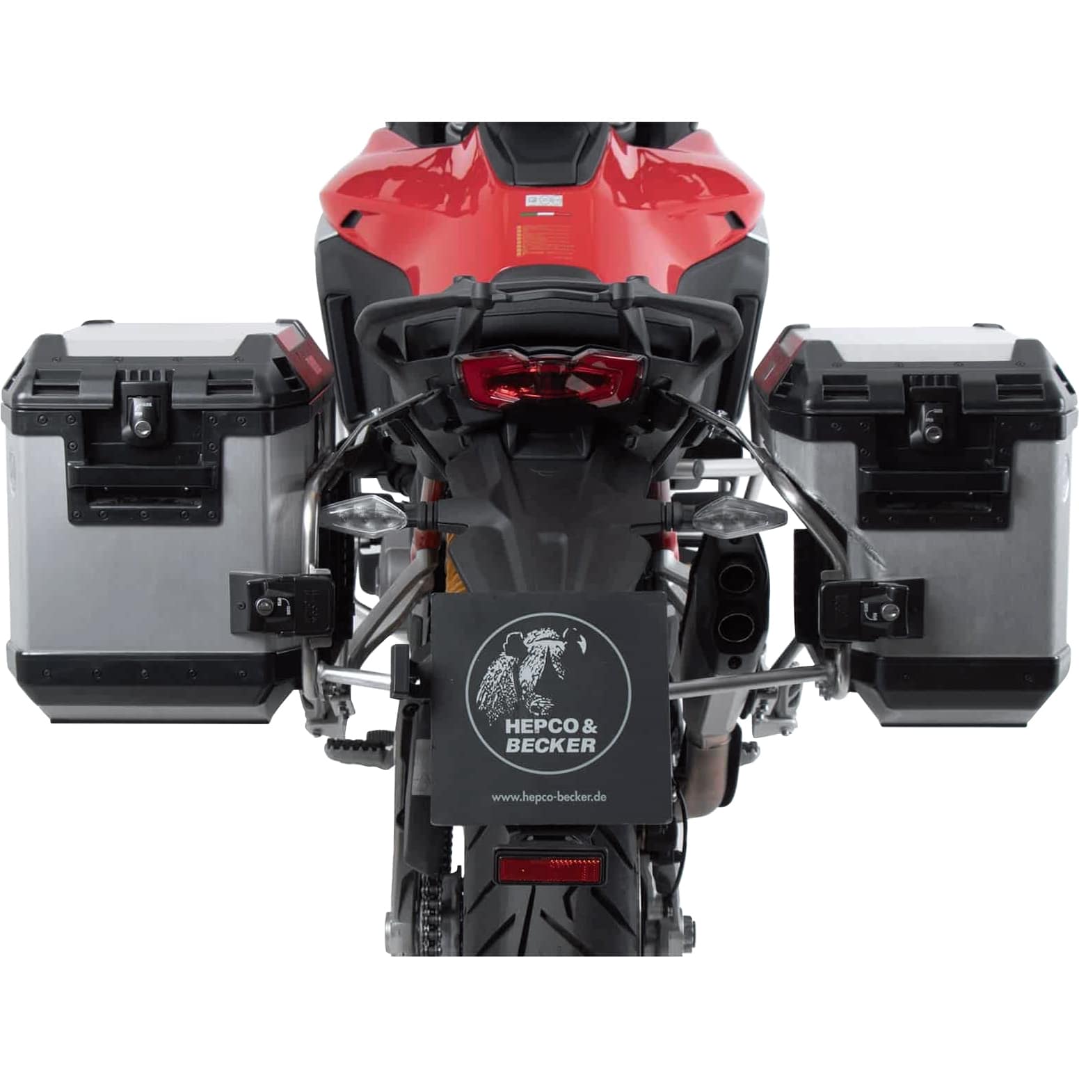 Hepco & Becker Xplorer Cutout Kofferset silber für Multistrada V4 /S 21-24 - Motorradzubehör - Motorradgepäck