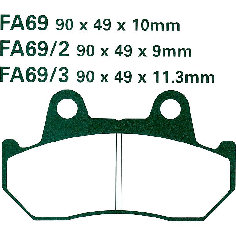 Hi-Q Bremsbeläge organisch FA069 90x49x10mm - Motorradteile & Ersatzteile - Bremsen