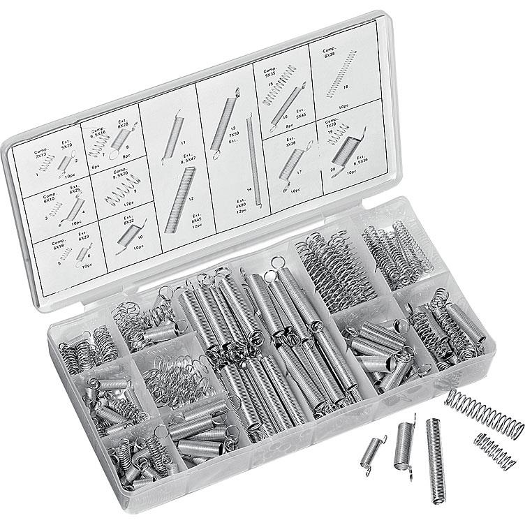 Hi-Q Tools Federnsortiment 200-teilig Zug+Druck - Motorradzubehör - Werkstattzubehör