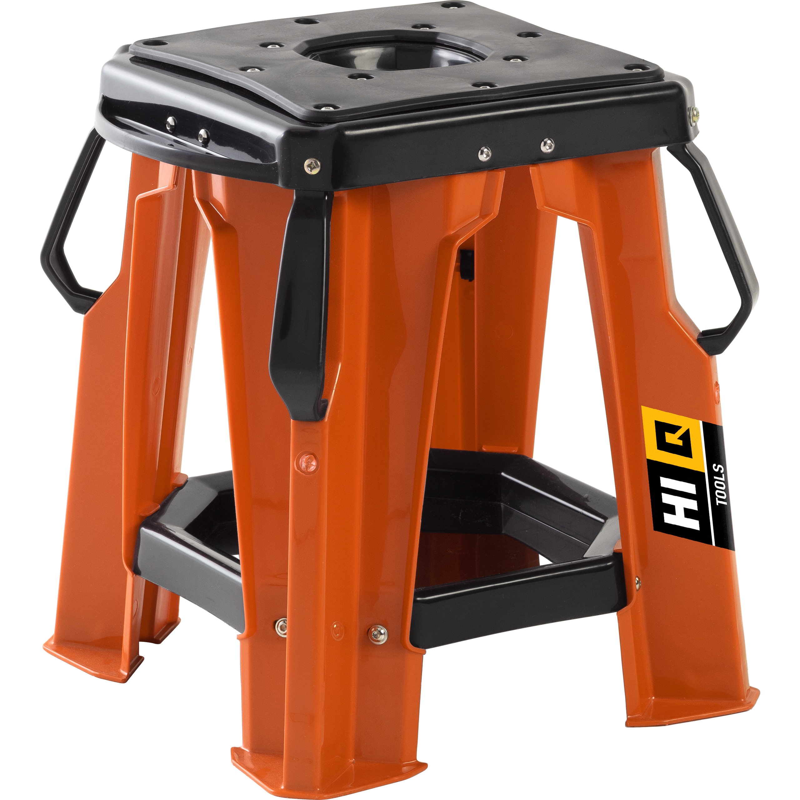 Hi-Q Tools Werkstatt-Hocker bis 200 Kg schwarz/orange - Motorradzubehör - Werkstattzubehör
