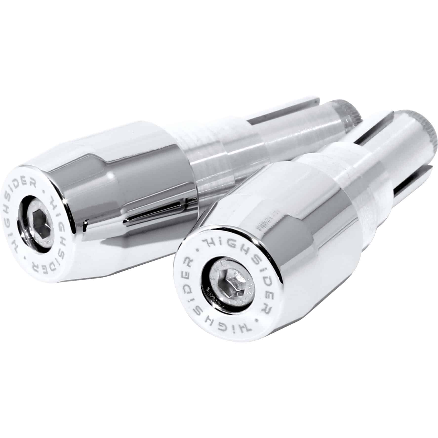 Highsider Lenkergewichte EVO Alu für 12 bis 21 mm Innen-Ø chrom - Motorradteile & Ersatzteile - Lenker