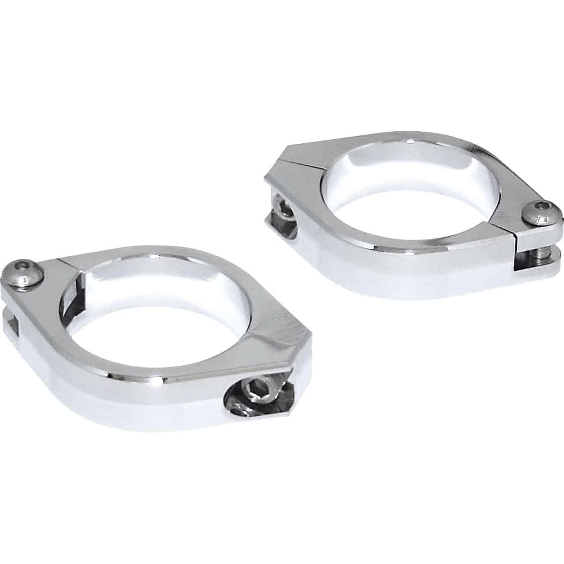 Highsider Standrohrschellenpaar Alu CNC 38-41mm chrom - Motorradteile & Ersatzteile - Beleuchtung