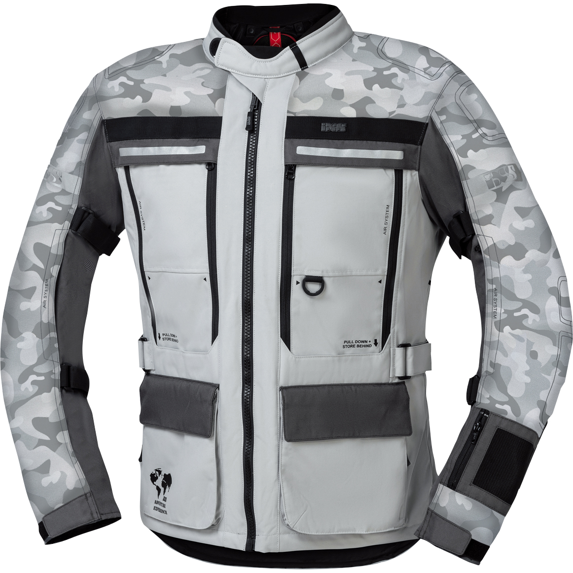 IXS Tour Montevideo Air 3.0 Textiljacke grau/grün XXL - Motorradbekleidung - Motorradjacken