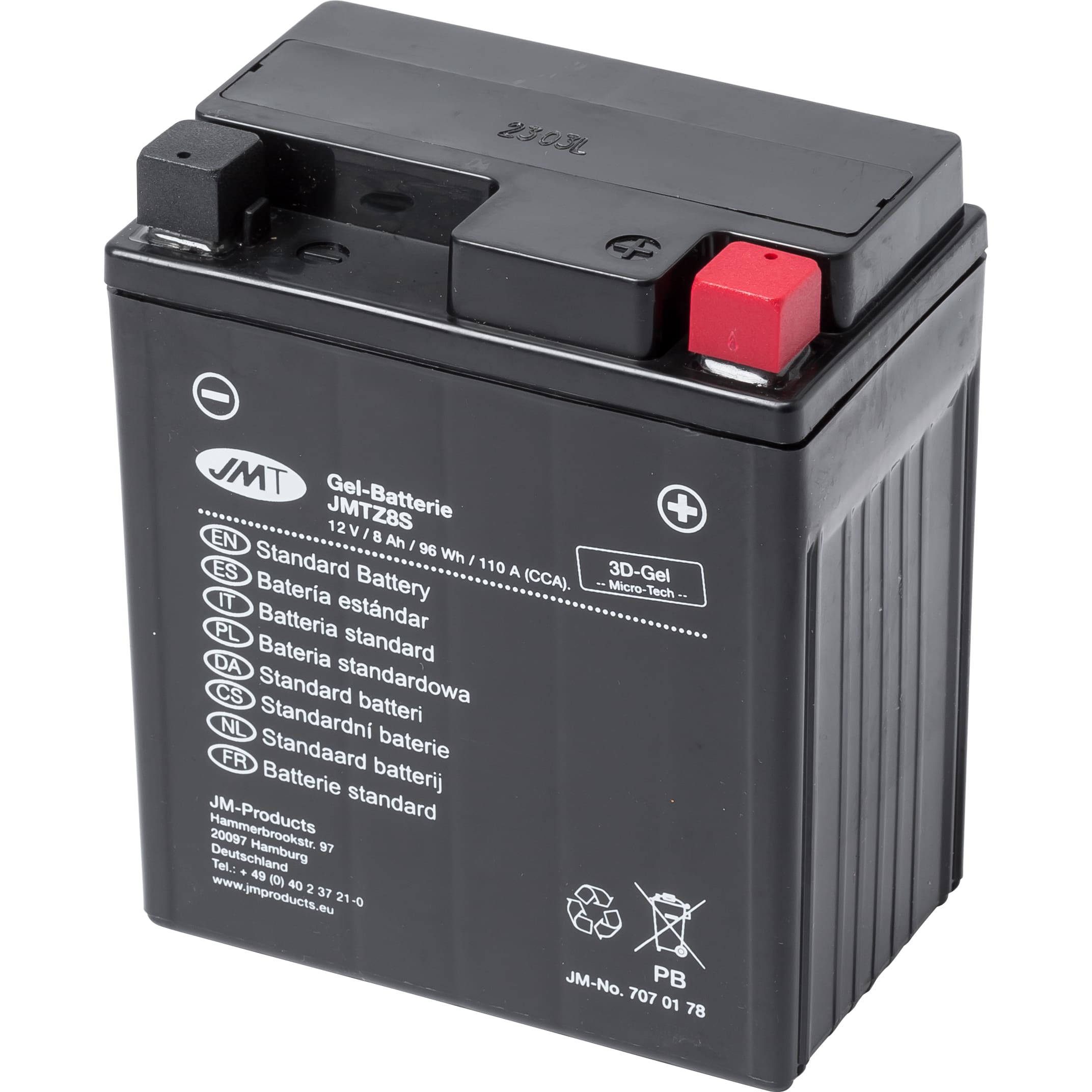 JMT Batterie Gel geschlossen YTZ8V 12V/7Ah - Motorradteile & Ersatzteile - Batterien