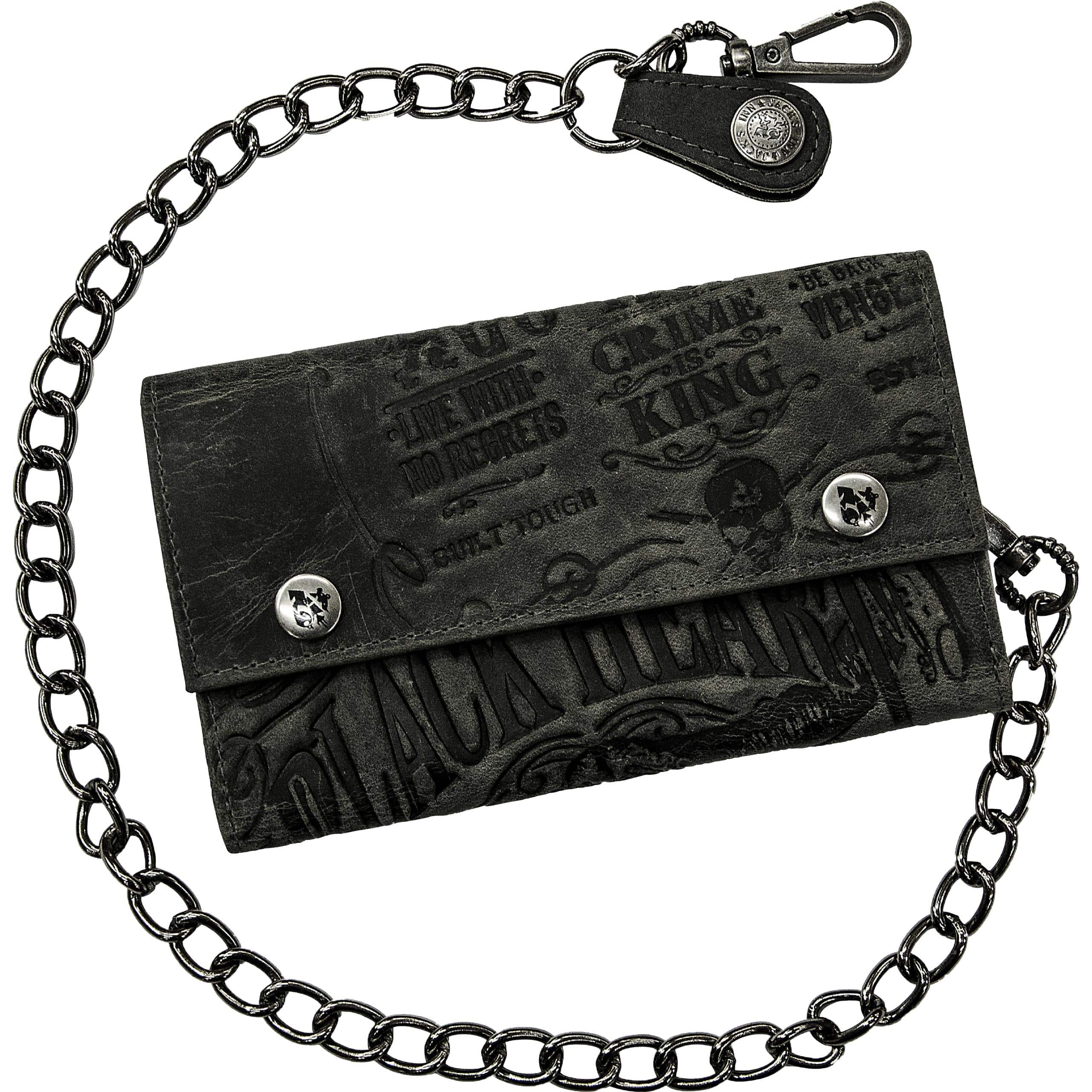 Jack's Inn 54 Börse quer mit Kette "Black Brandy" vintage schwarz - Motorradzubehör - Geschenkideen