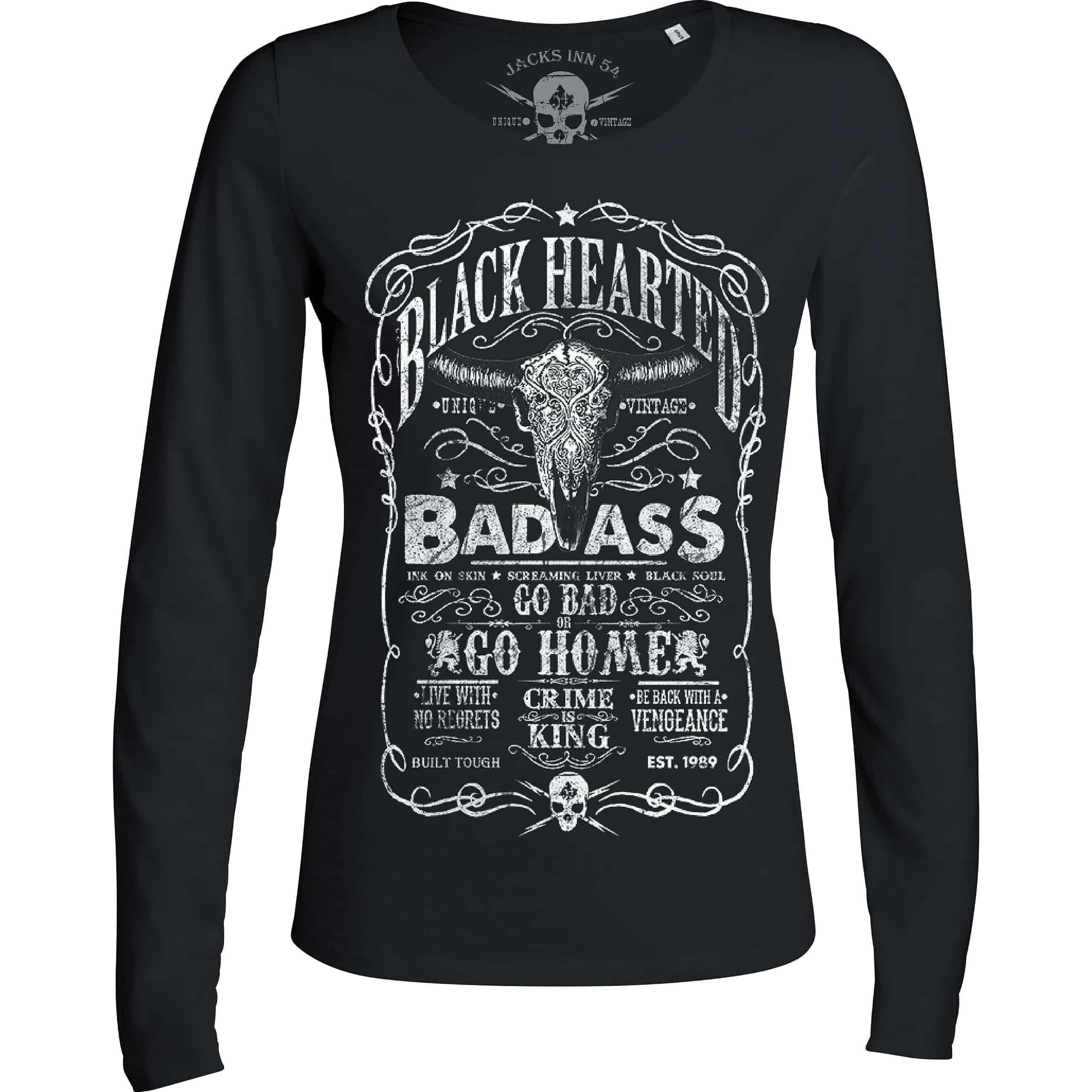 Jack's Inn 54 Damen Longsleeve schwarz M - Motorradbekleidung - Freizeitbekleidung