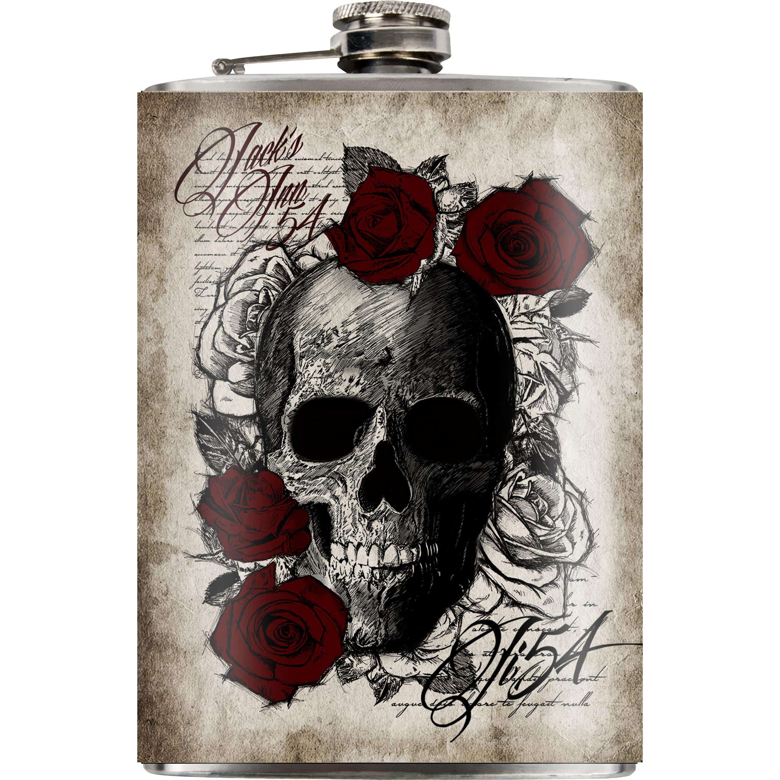 Jack's Inn 54 Flachmann "Skull'n Roses" - Motorradzubehör - Geschenkideen