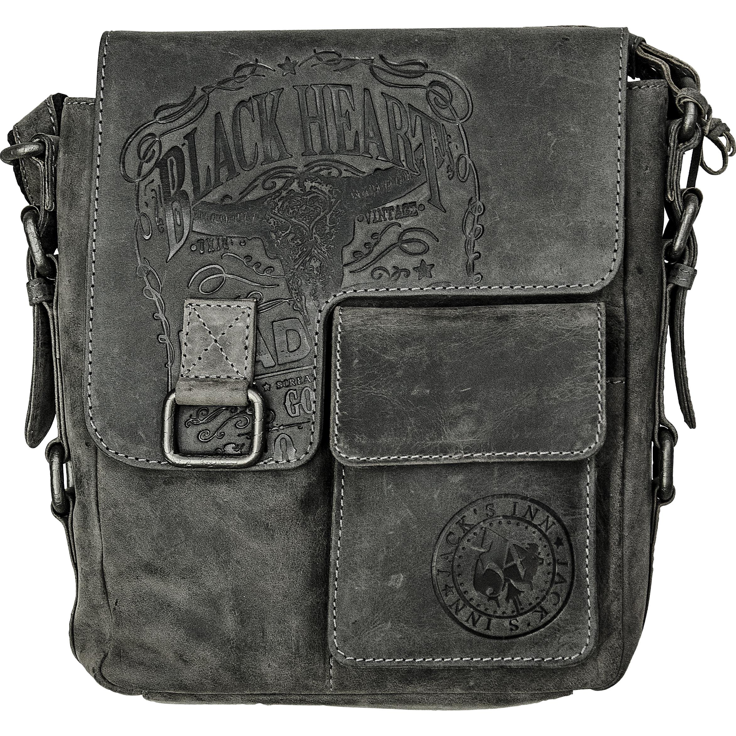 Jack's Inn 54 Lederumhängetasche M "Black Bad Ass" schwarz vintage - Motorradzubehör - Geschenkideen