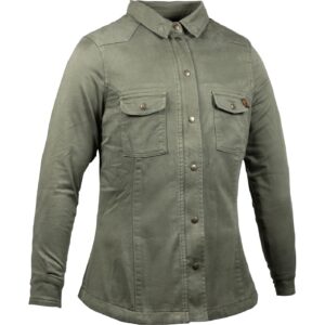 John Doe Damen Motoshirt Hemd olive S - Motorradbekleidung - Chopper Motorradbekleidung