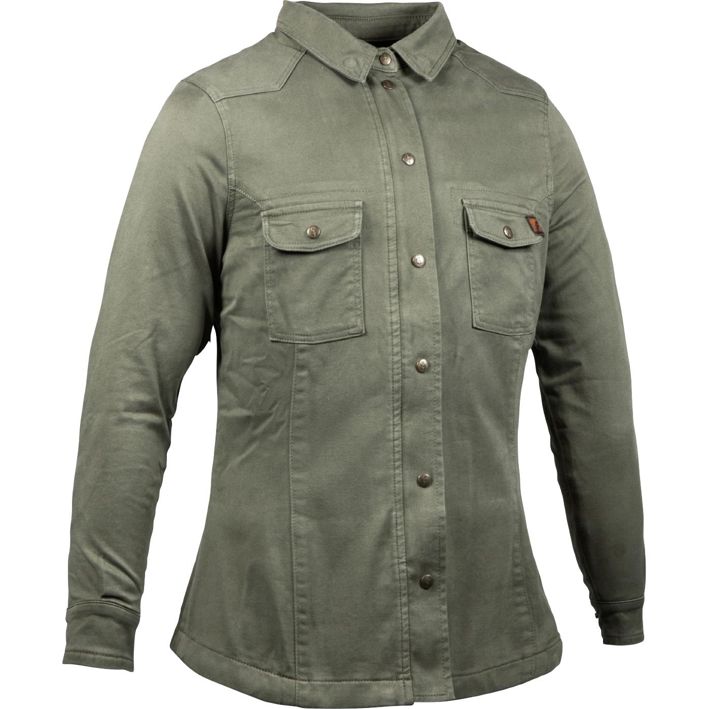 John Doe Damen Motoshirt Hemd olive S - Motorradbekleidung - Chopper Motorradbekleidung
