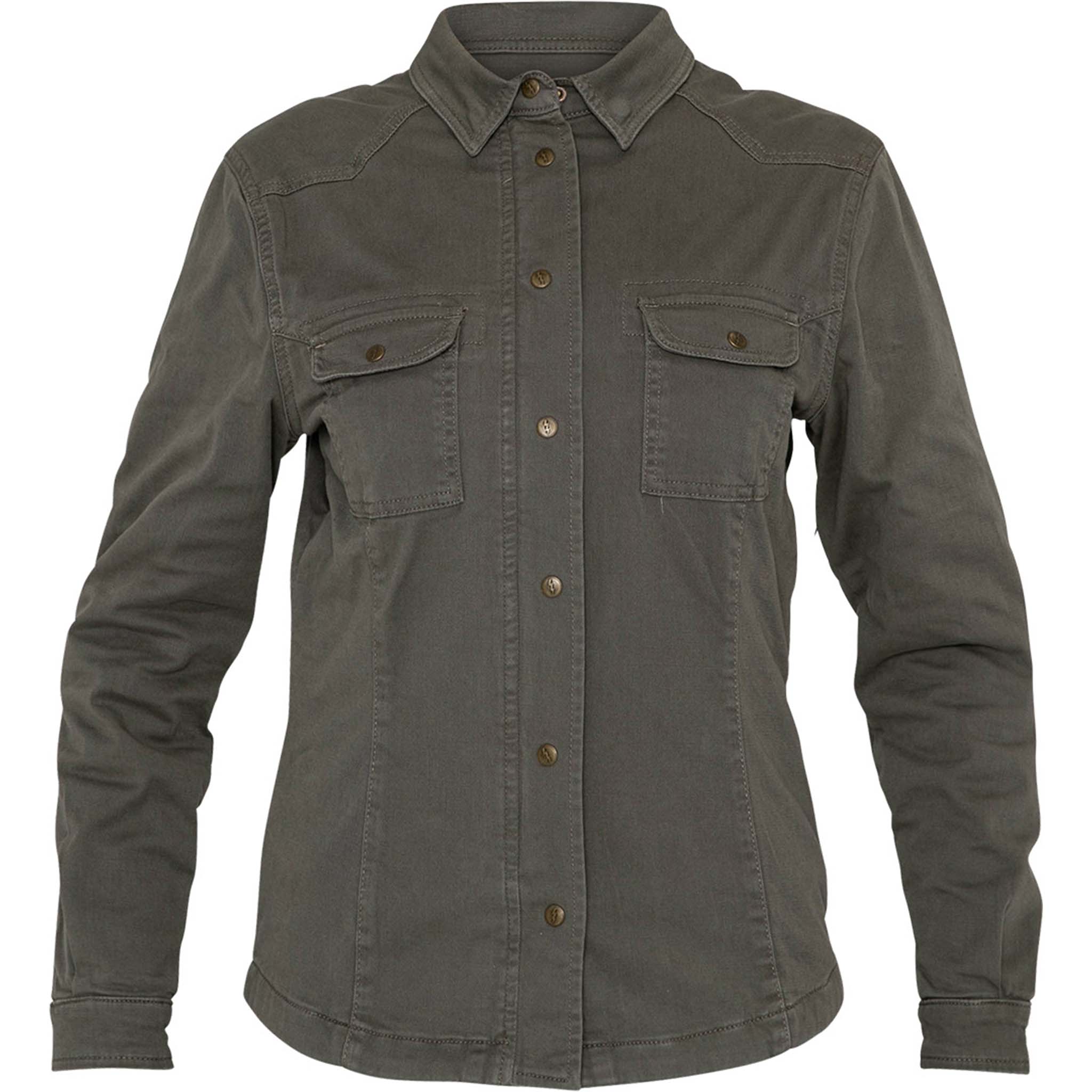 John Doe Damen Motoshirt Hemd olive XXL - Motorradbekleidung - Chopper Motorradbekleidung