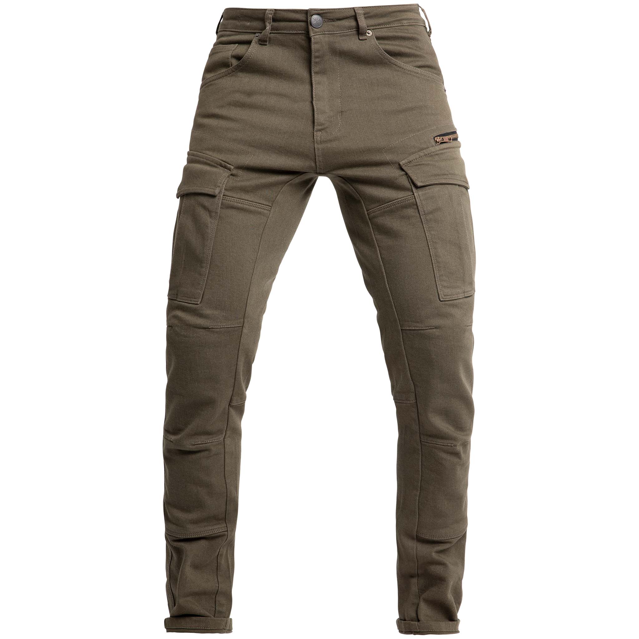John Doe Defender Mono Cargo Motorradhose olive 38/36 - Motorradbekleidung - Motorradhosen
