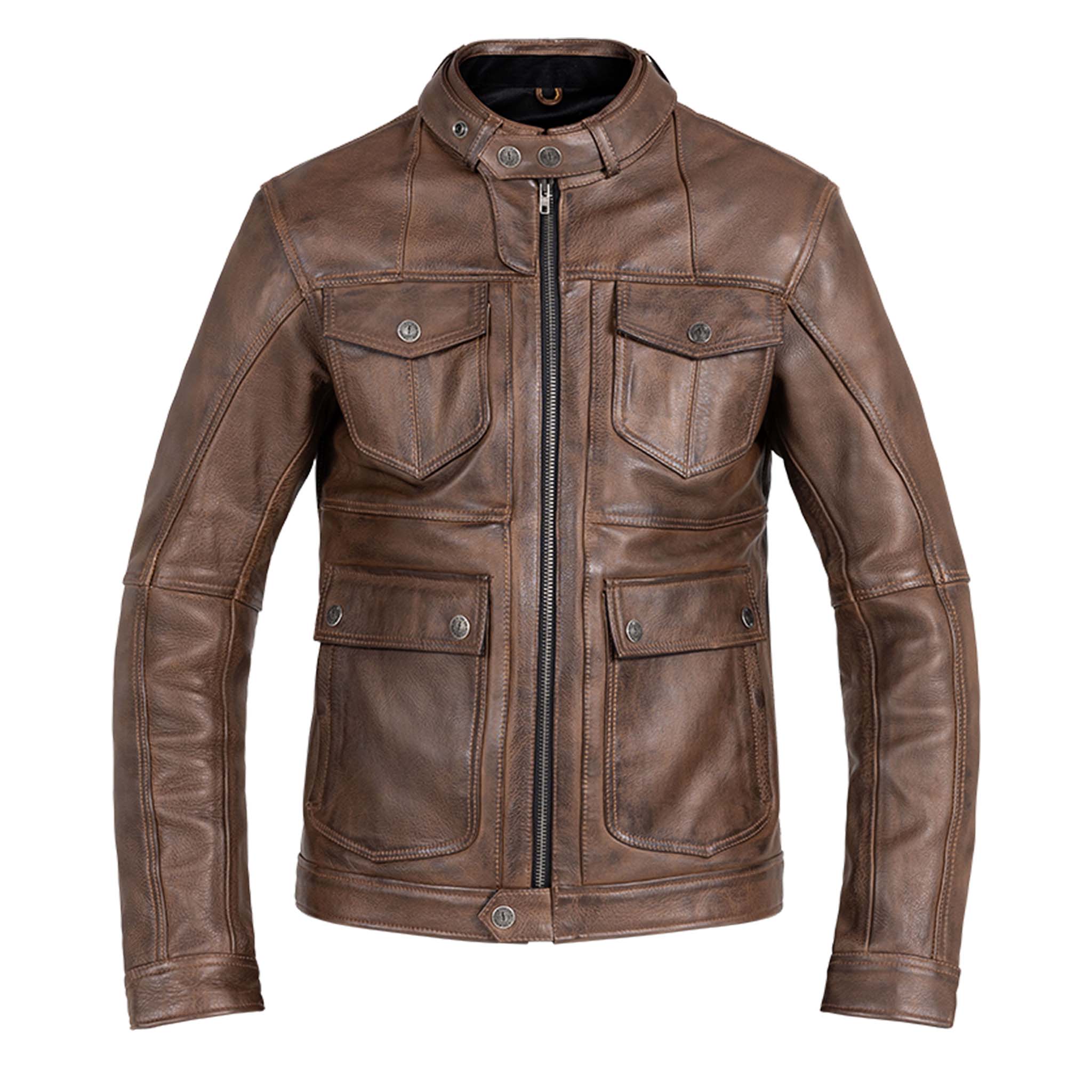 John Doe Drifter Lederjacke braun S - Motorradbekleidung - Motorradjacken
