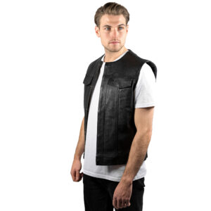 John Doe MC Outlaw Lederweste schwarz M - Motorradbekleidung - Motorradjacken