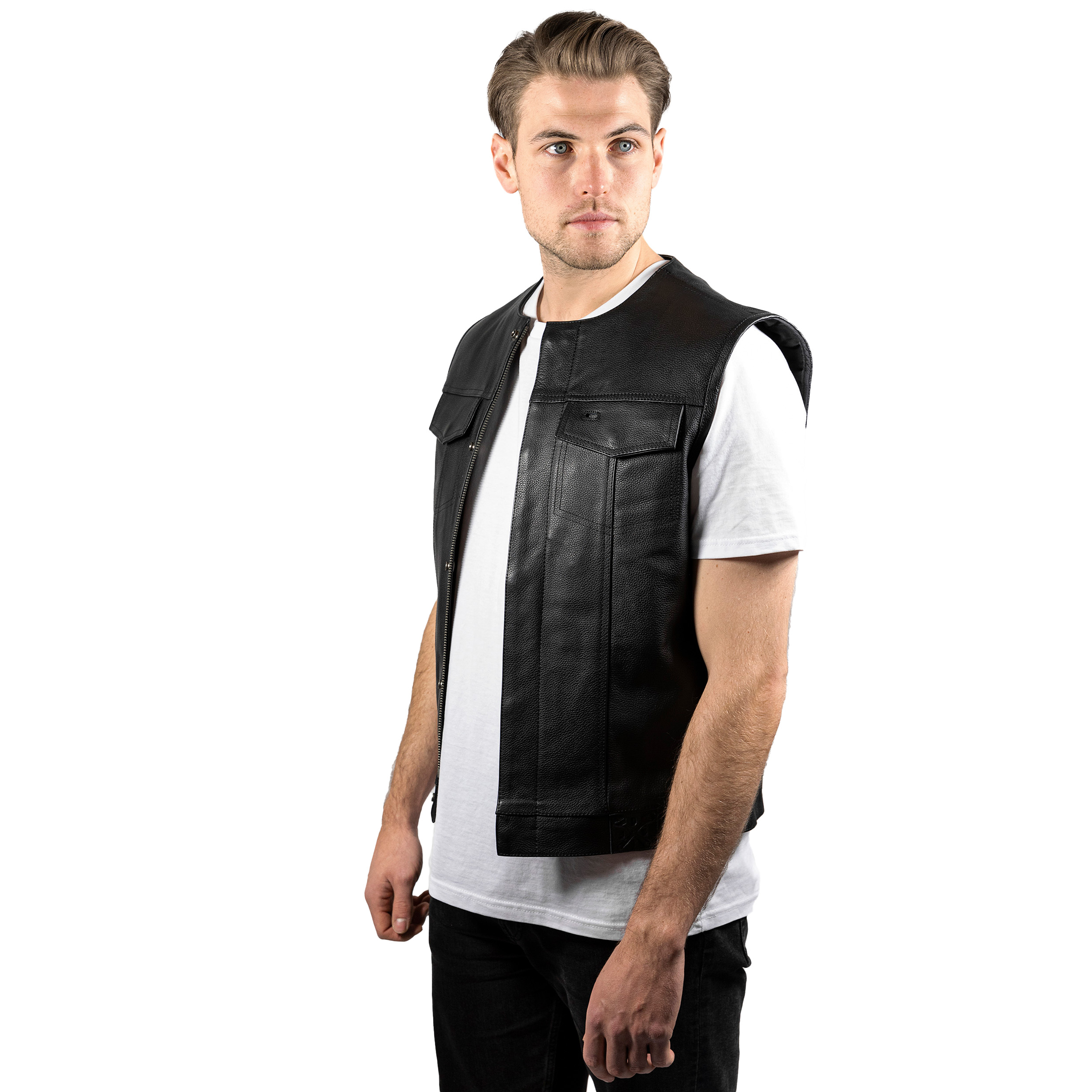 John Doe MC Outlaw Lederweste schwarz M - Motorradbekleidung - Motorradjacken