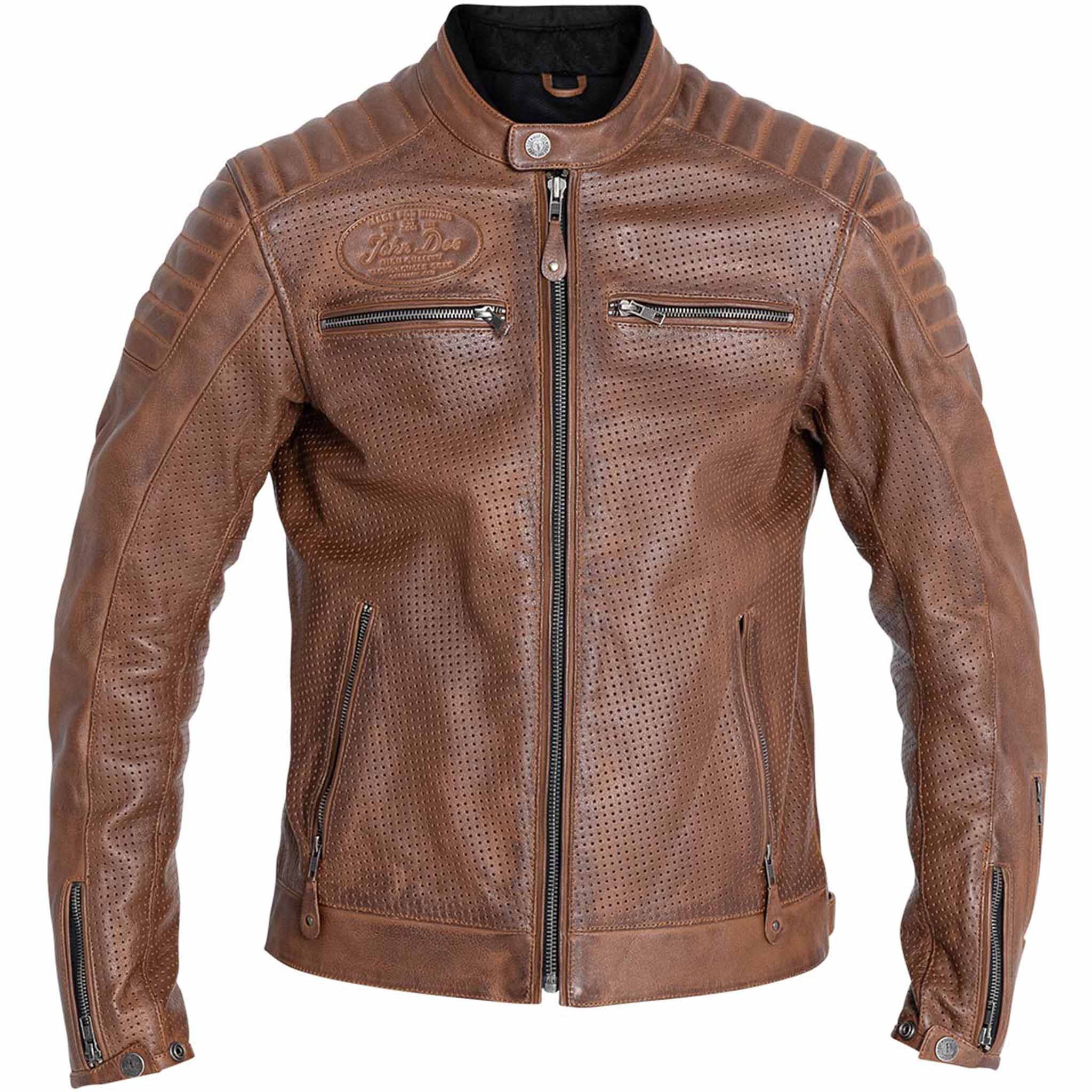 John Doe Storm Lederjacke tobacco S - Motorradbekleidung - Motorradjacken