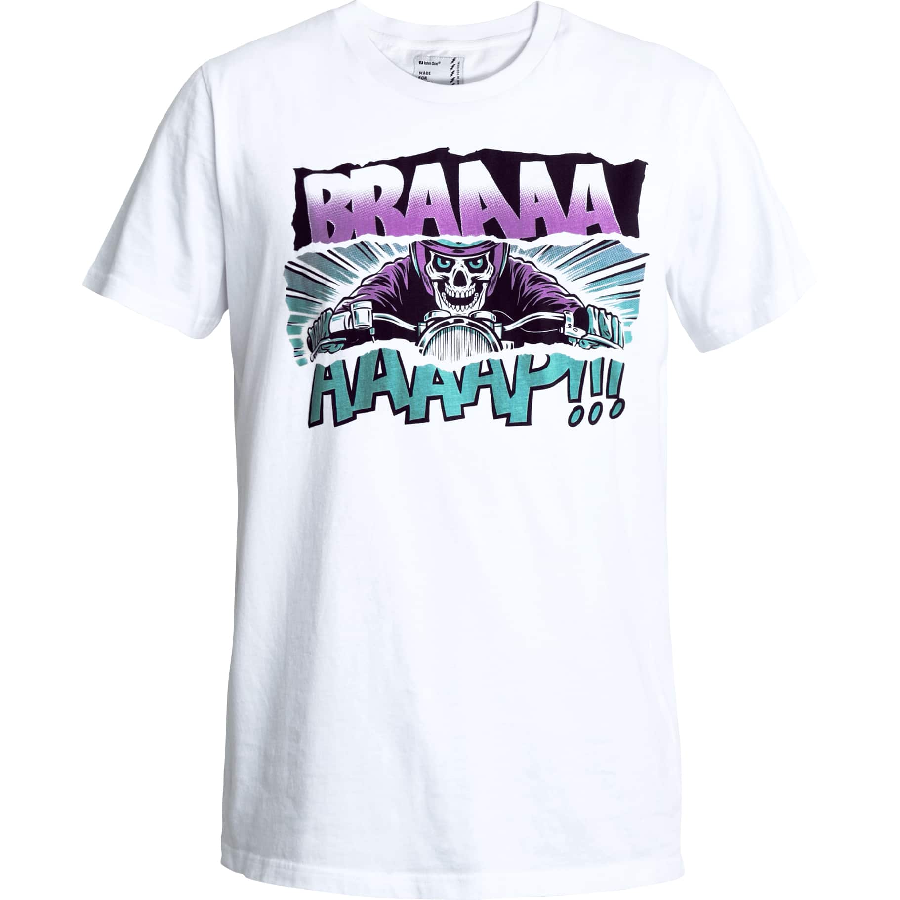 John Doe T-Shirt Braaaap V2.0 weiß S - Motorradbekleidung - Freizeitbekleidung
