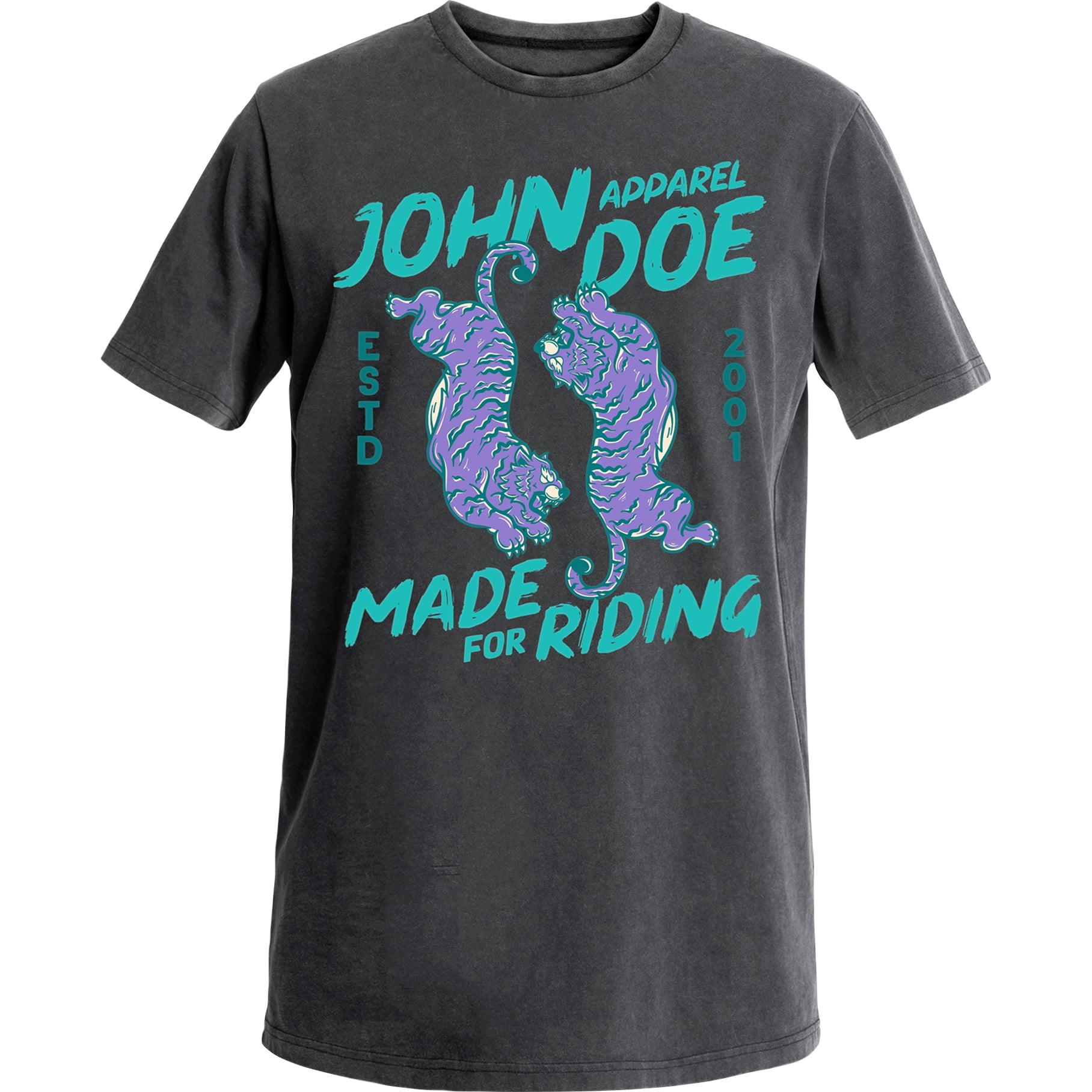 John Doe T-Shirt Tiger I Fade Out schwarz M - Motorradbekleidung - Freizeitbekleidung