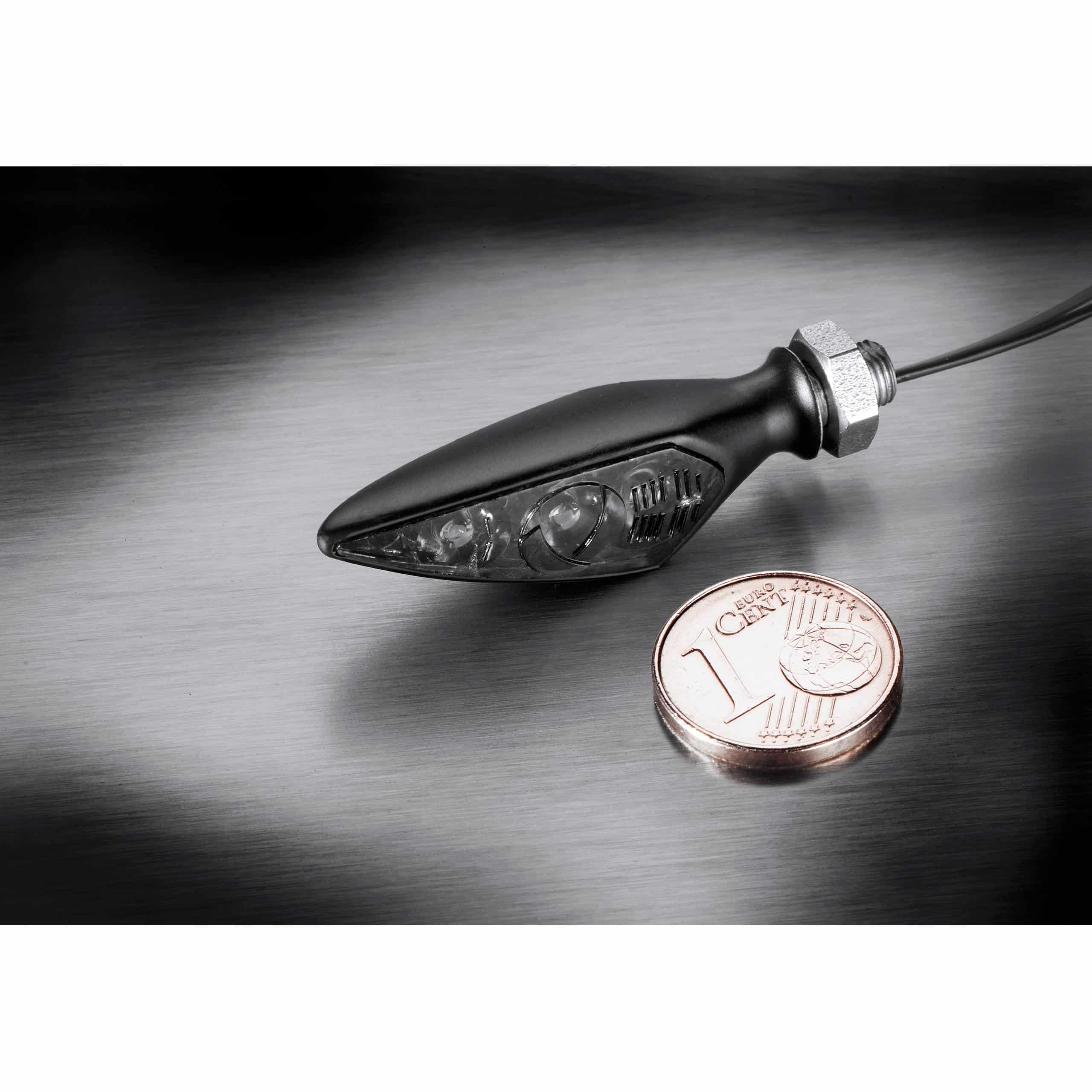 Kellermann LED Metall Blinker M5 Rhombus S Dark schwarz VRHL - Motorradteile & Ersatzteile - Beleuchtung