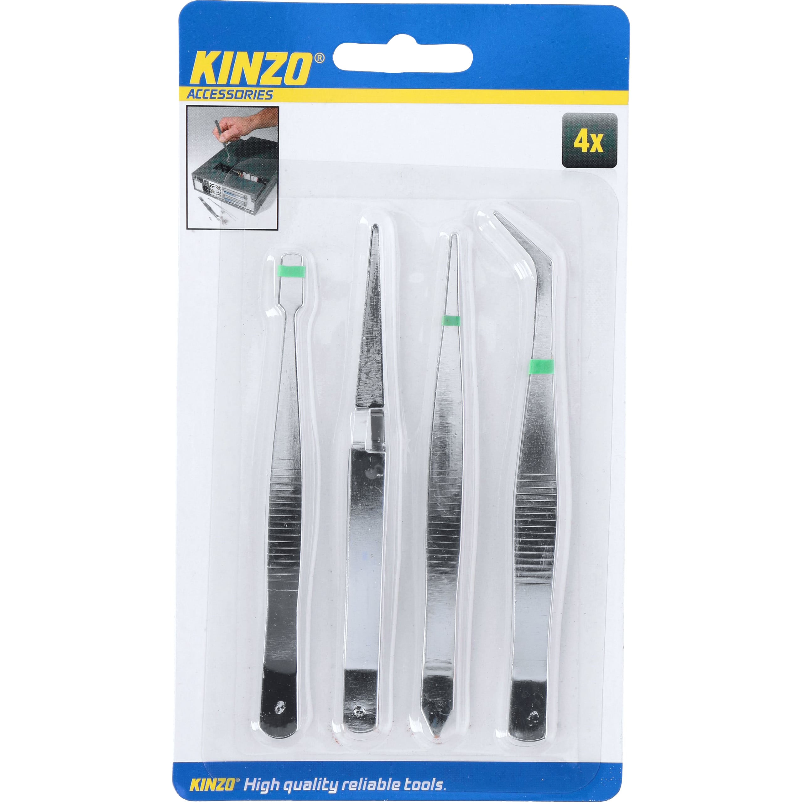 Kinzo Pinzettensatz 4-teilig - Motorradzubehör - Werkzeuge
