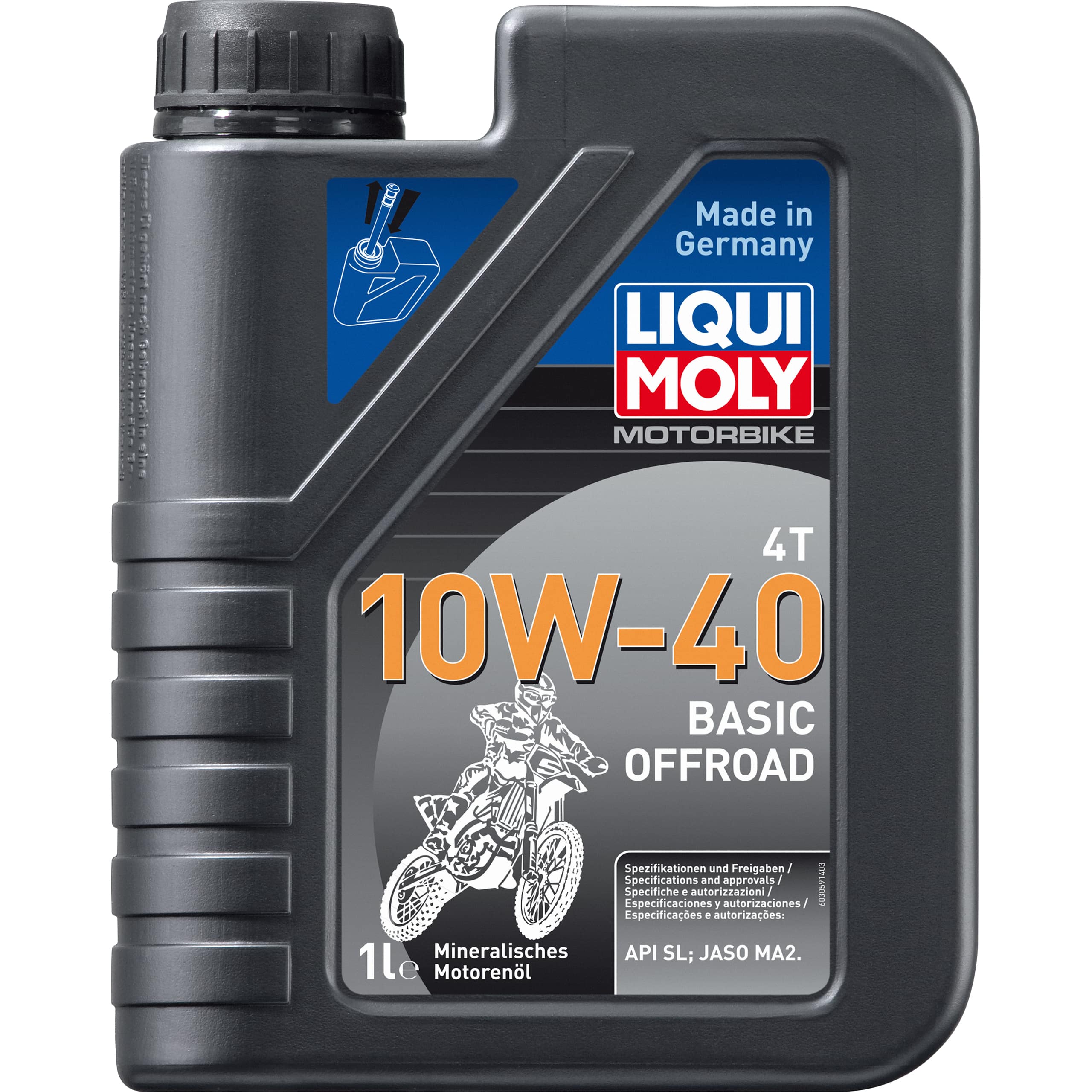Liqui Moly Motoröl Motorbike 4T 10W-40 Basic Offroad 1 Liter - Motorradzubehör - Öle & Schmiermittel